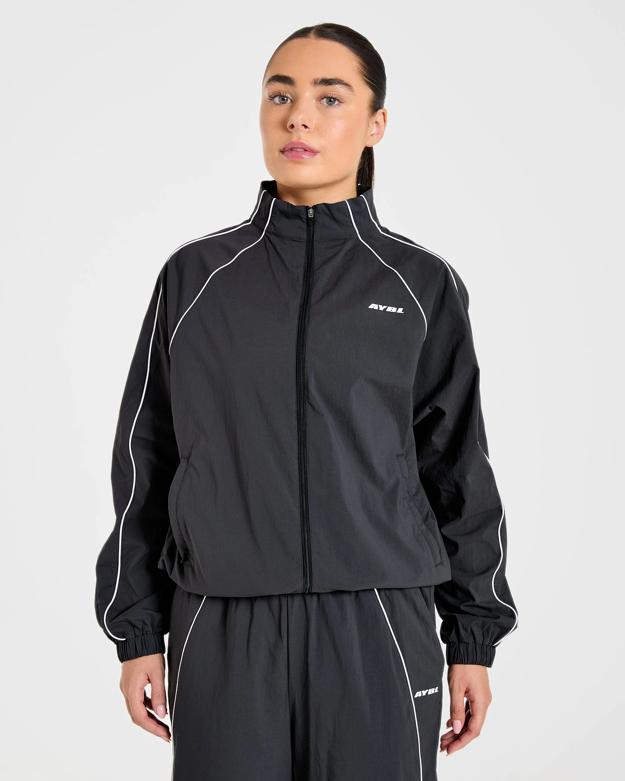 Retro Track Jacket - Black
