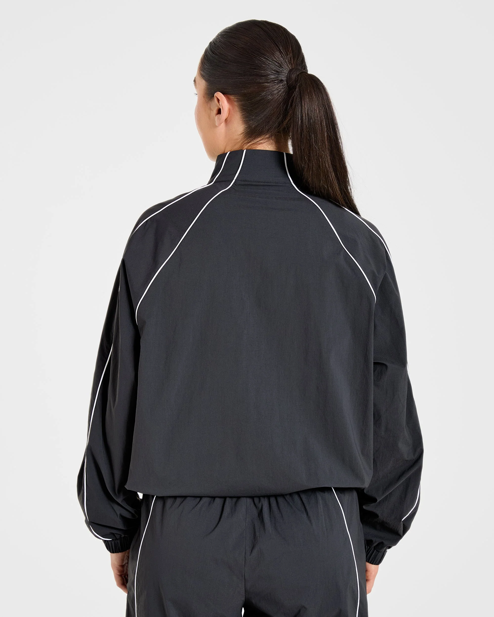 Retro Track Jacket - Black - Image 2