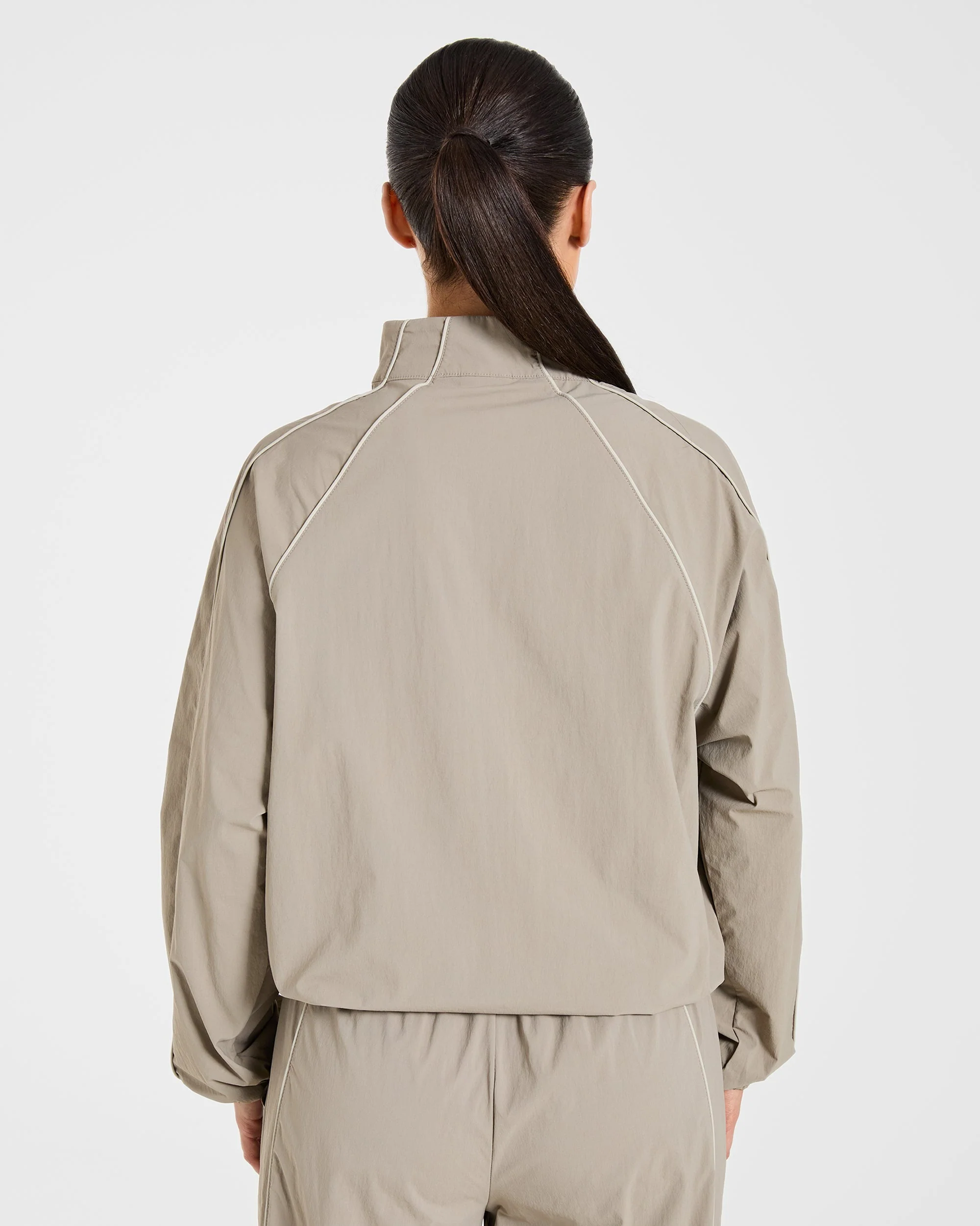 Retro Track Jacket - Taupe - Image 2
