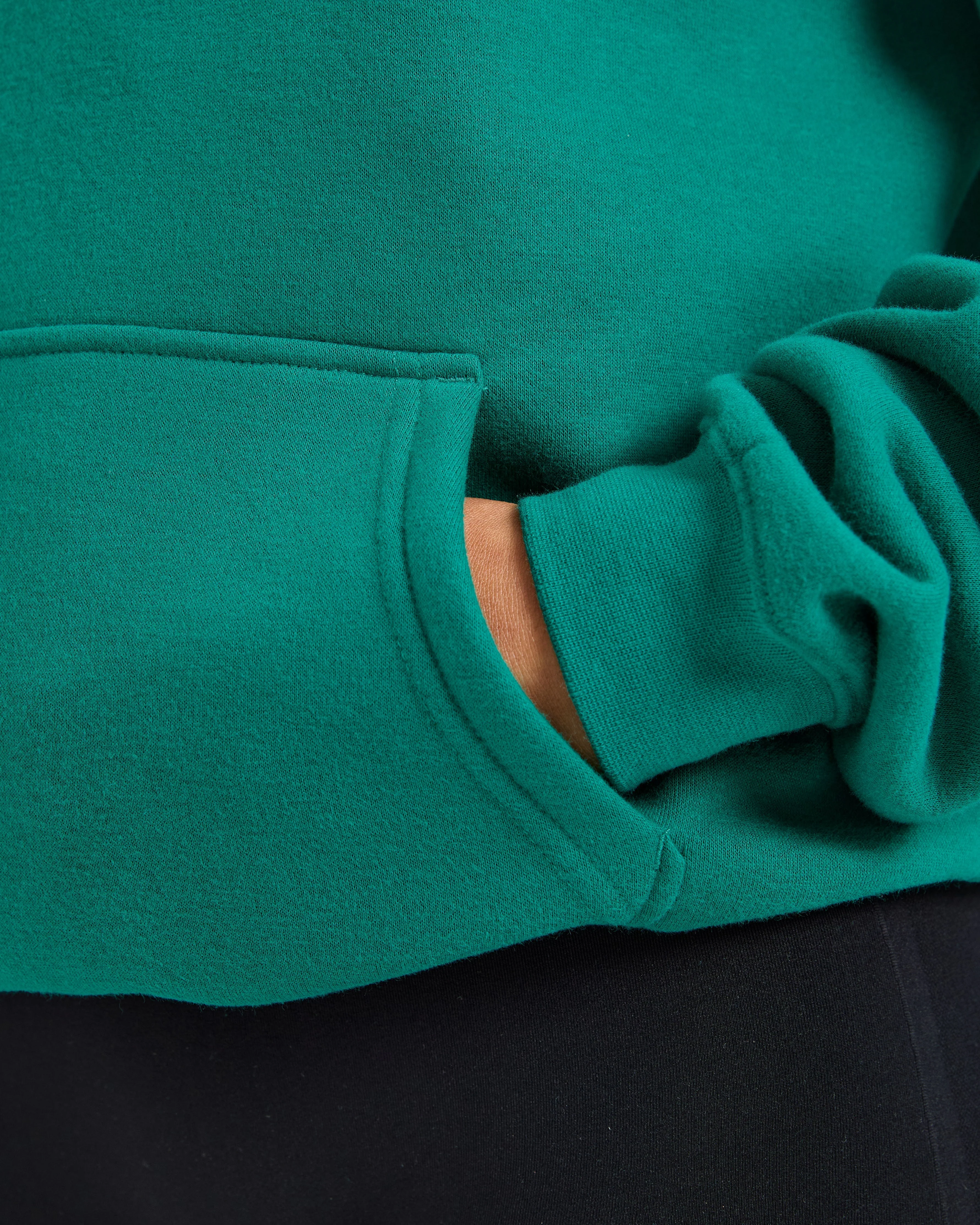 Script Embroidered Oversized Hoodie - Sports Green - Image 5
