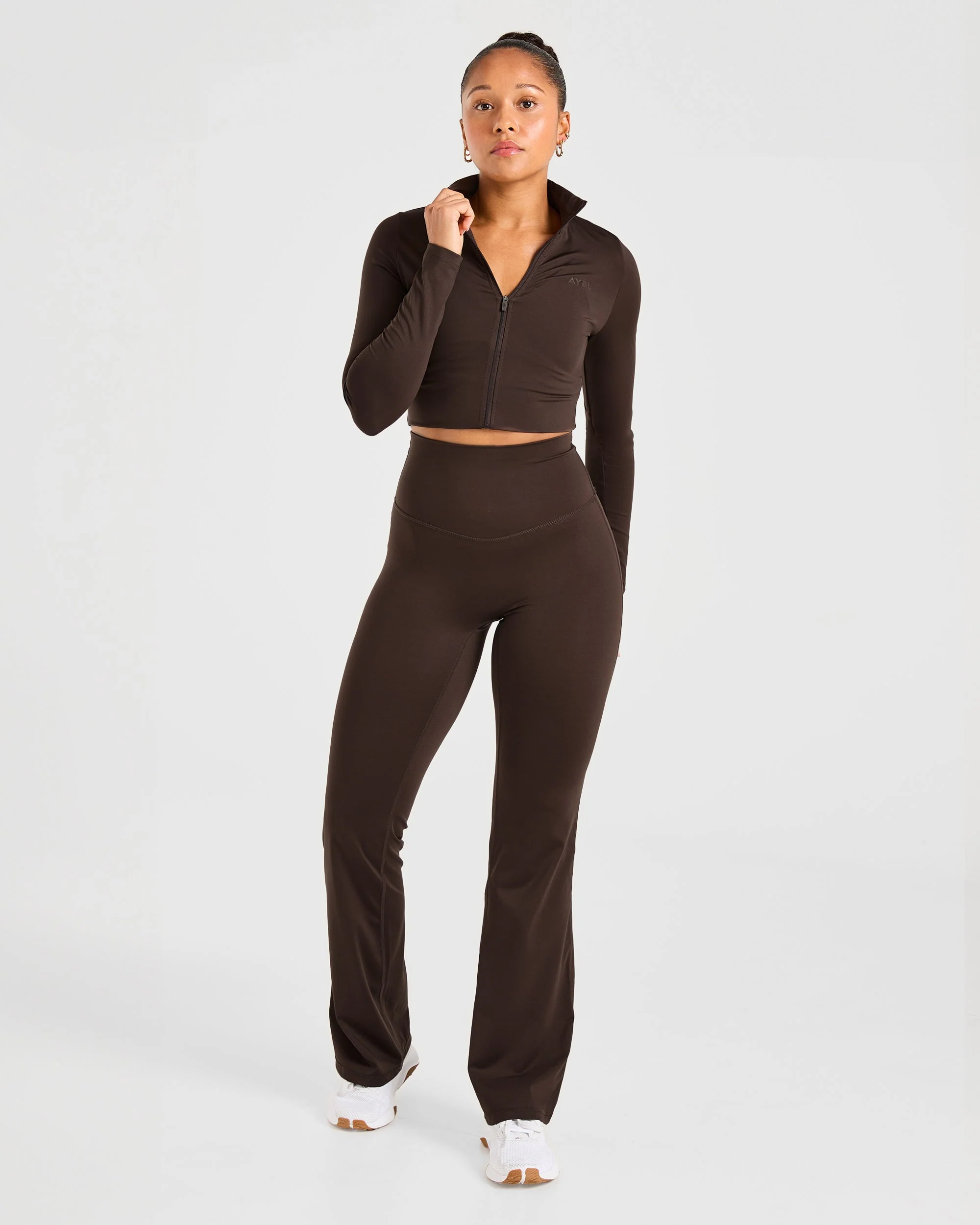 Sculpt Flared Leggings - Deep Cocoa Brown - Image 7