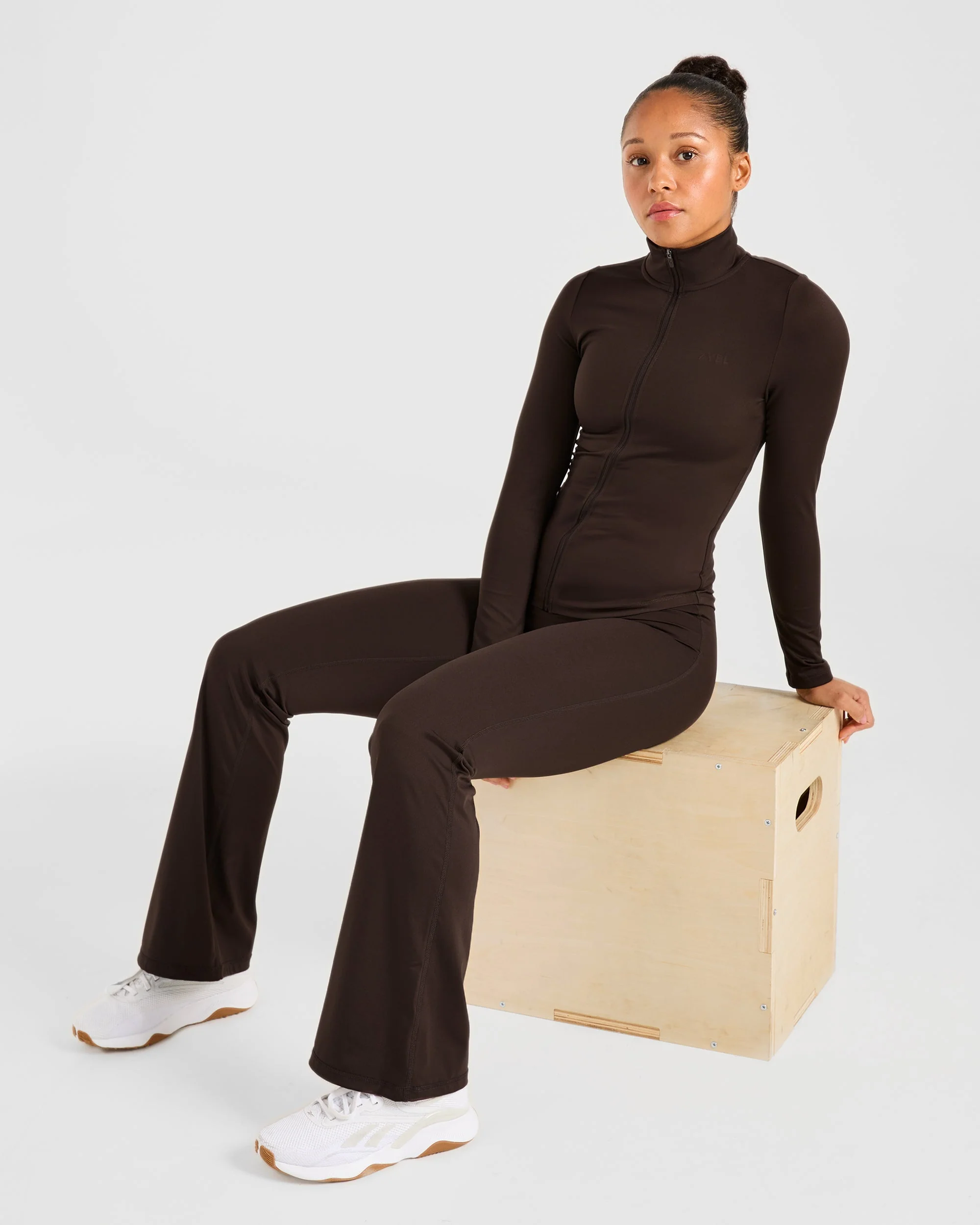 Sculpt Flared Leggings - Deep Cocoa Brown - Image 8