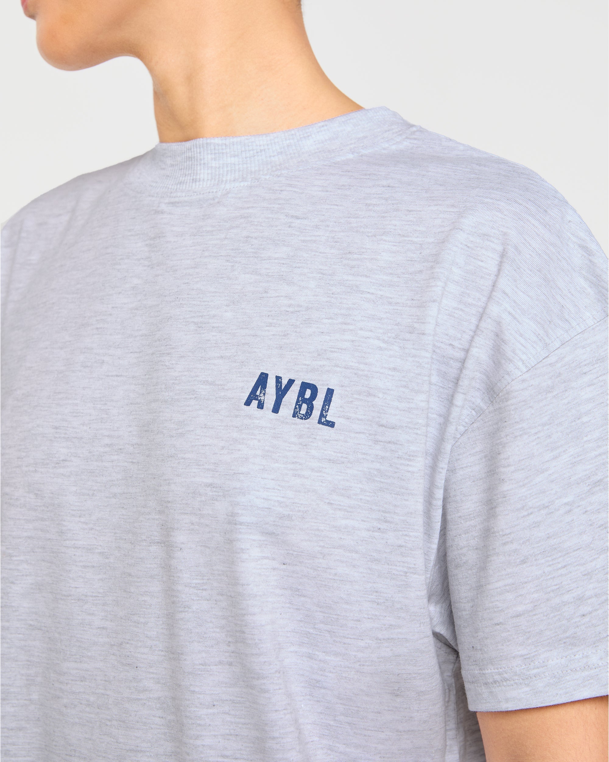 Sculpting Season Oversized T Shirt - Heather Grey/Navy - Image 5