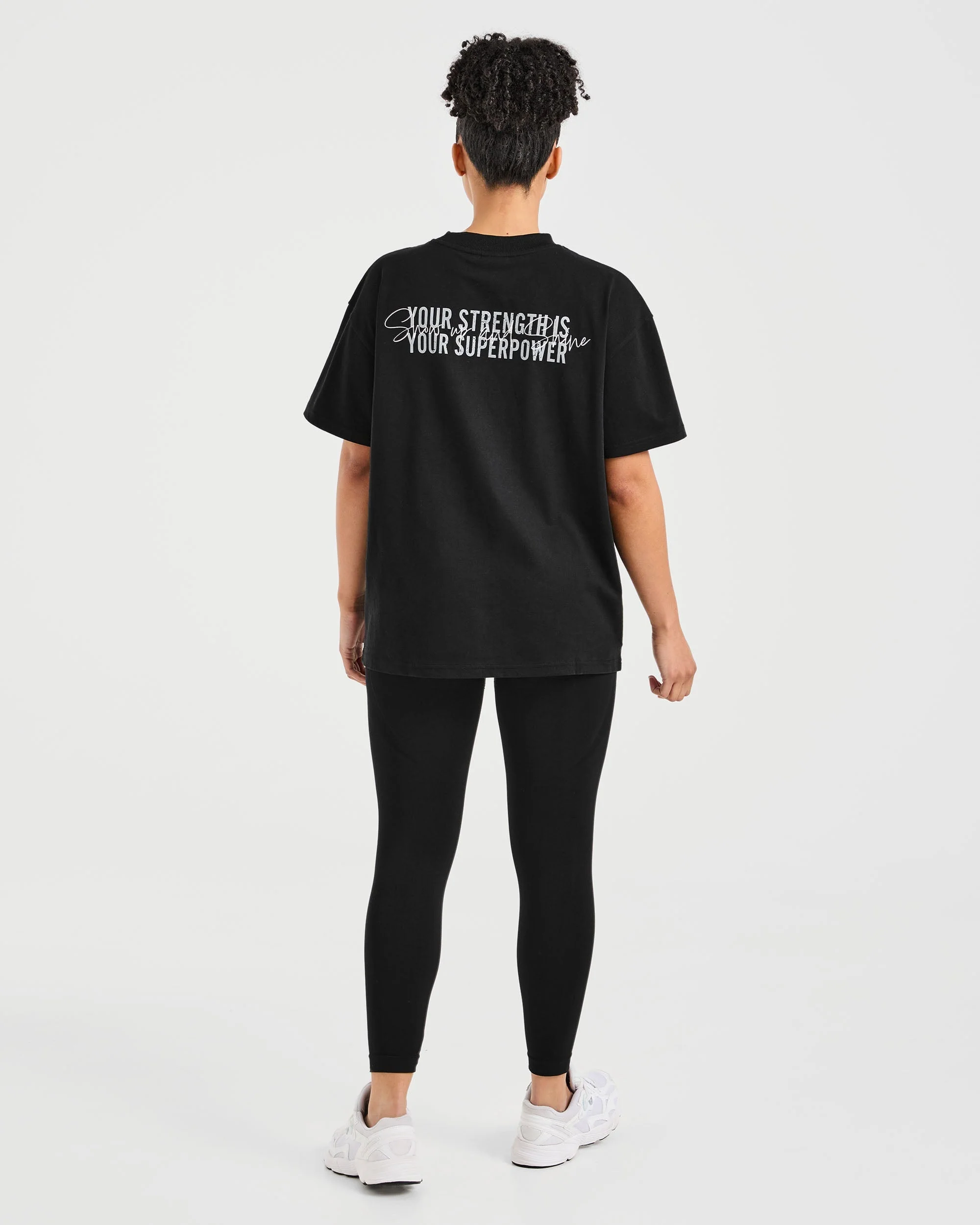 Show Up Oversized T Shirt - Black - Image 3
