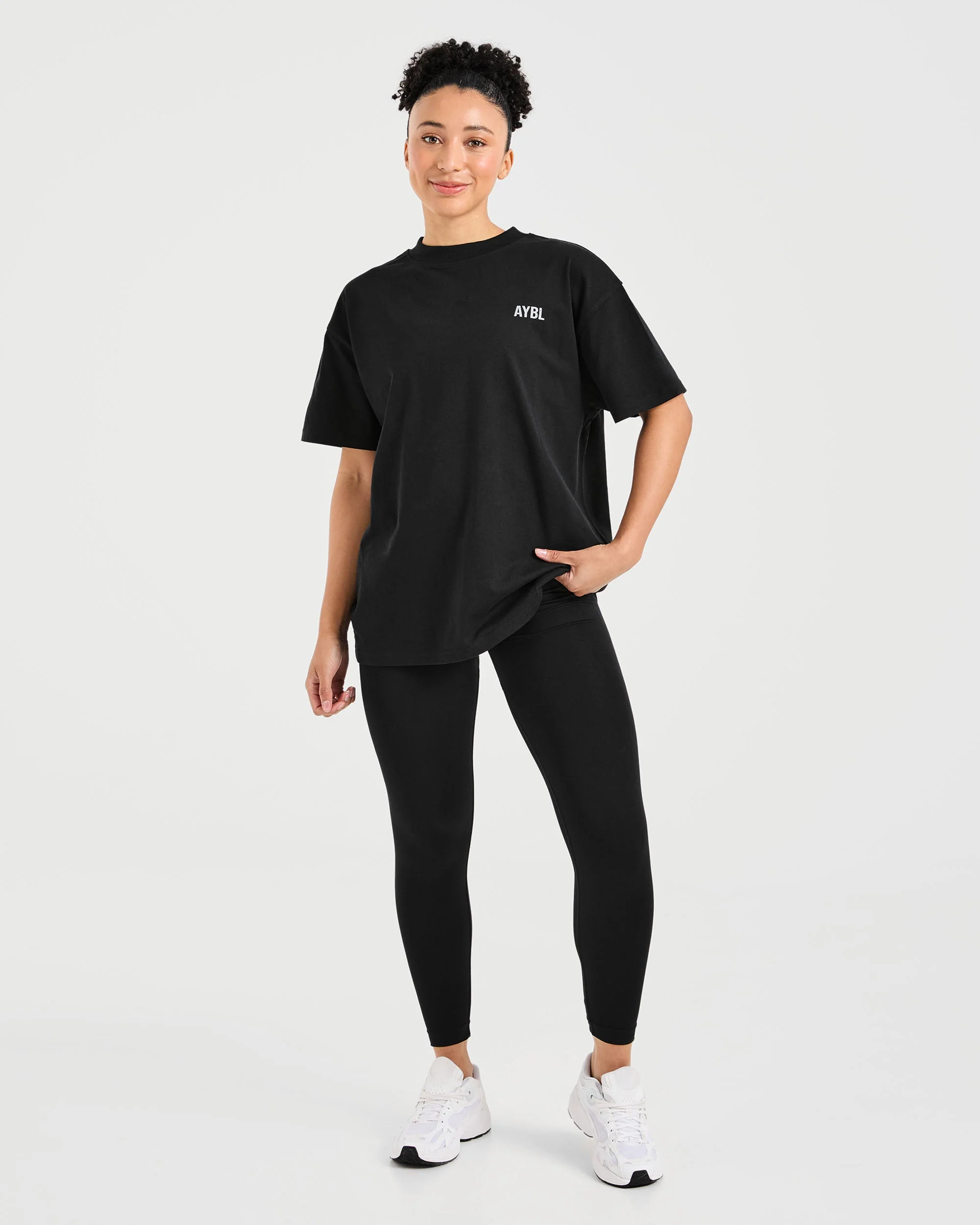 Show Up Oversized T Shirt - Black - Image 4