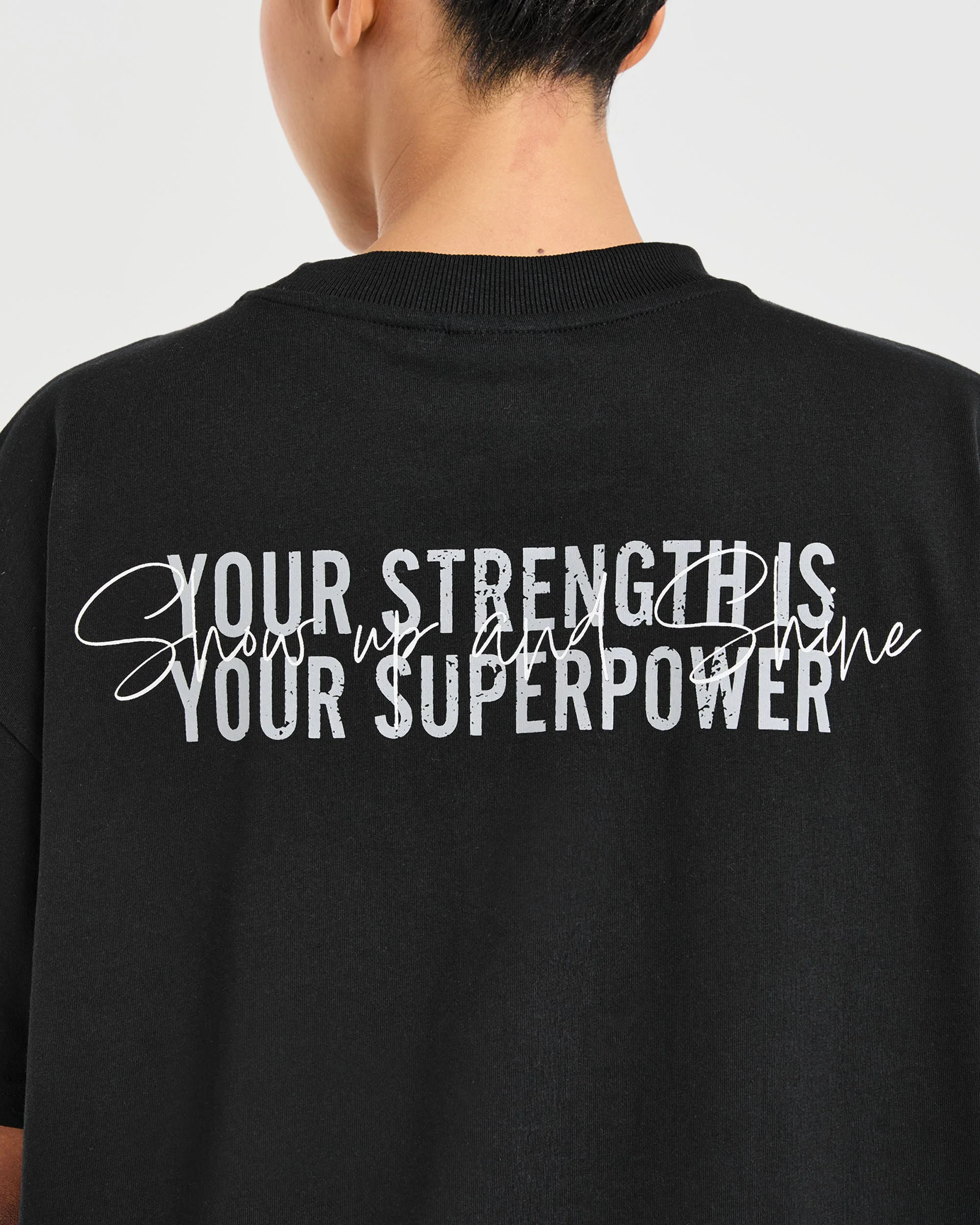 Show Up Oversized T Shirt - Black - Image 6