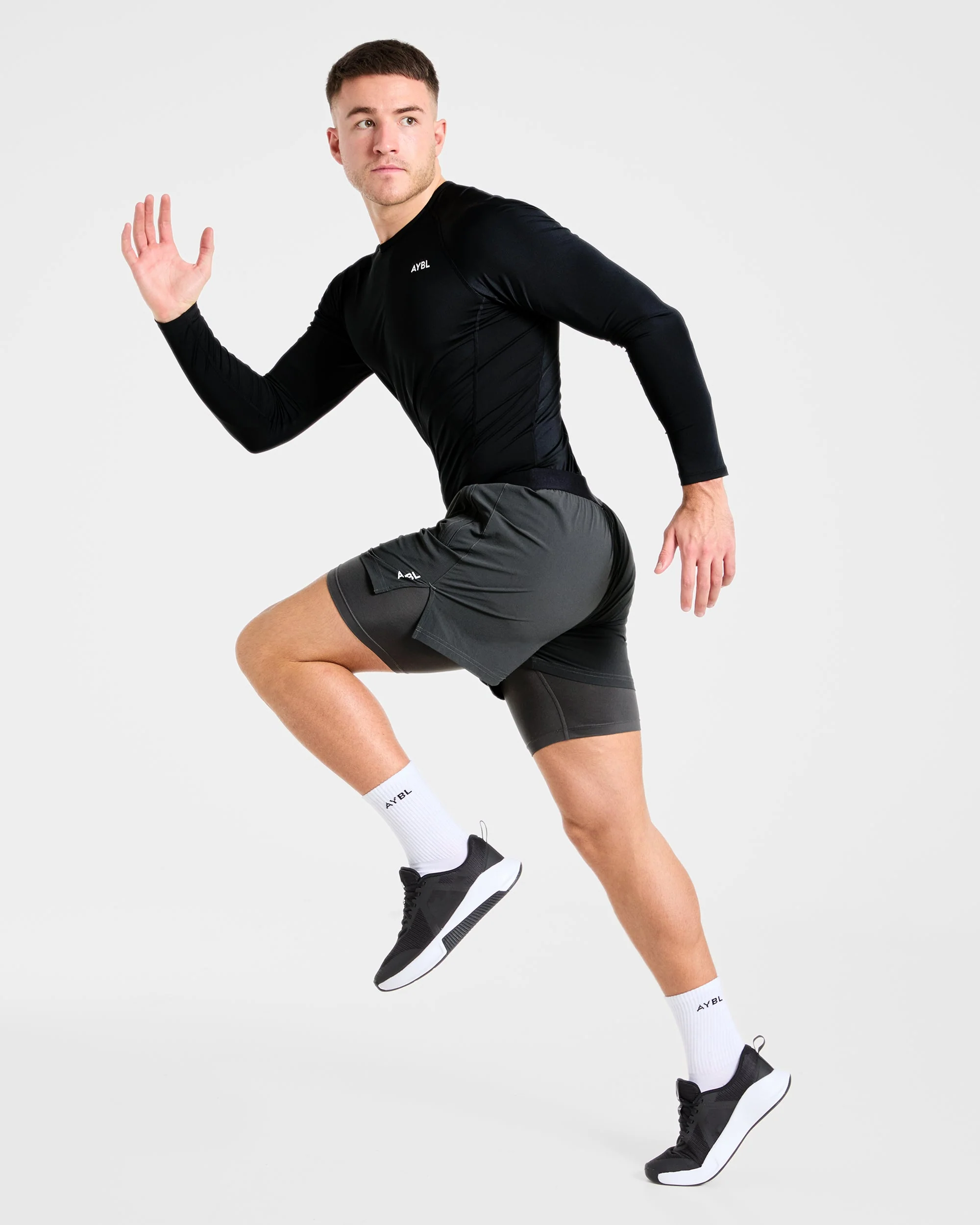Signature 2 in 1 Shorts - Charcoal - Image 7