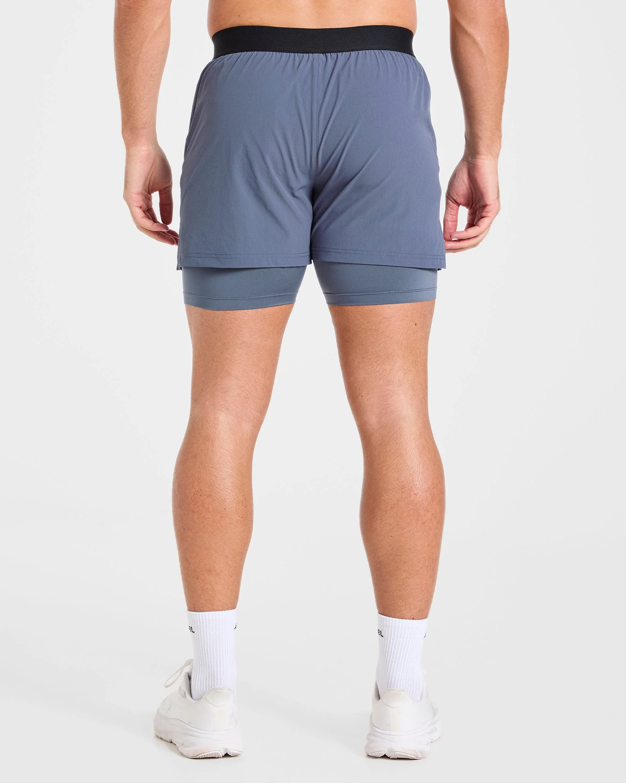 Signature 2 in 1 Shorts - Steel Blue - Image 2