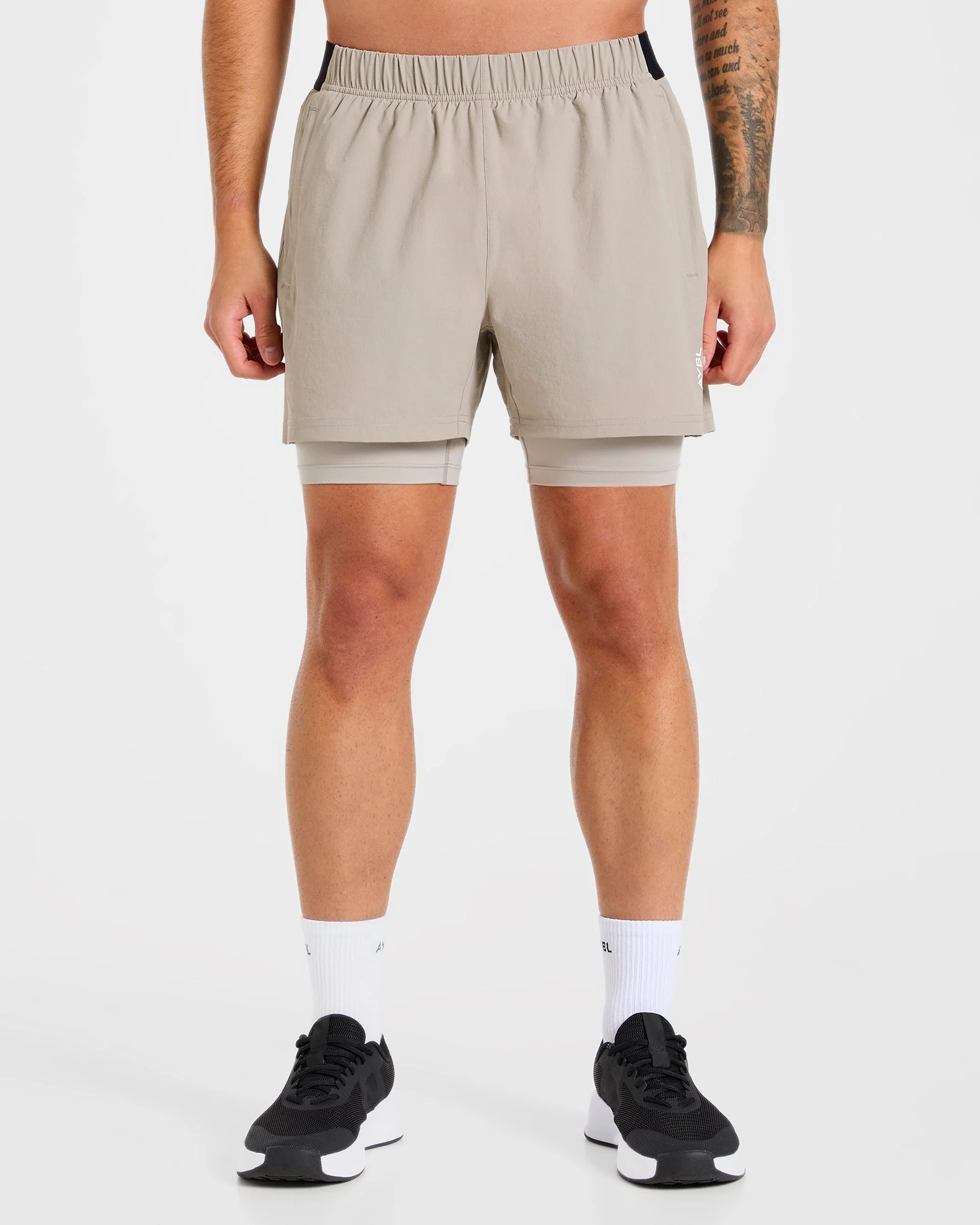 Signature 2 in 1 Shorts - Stone