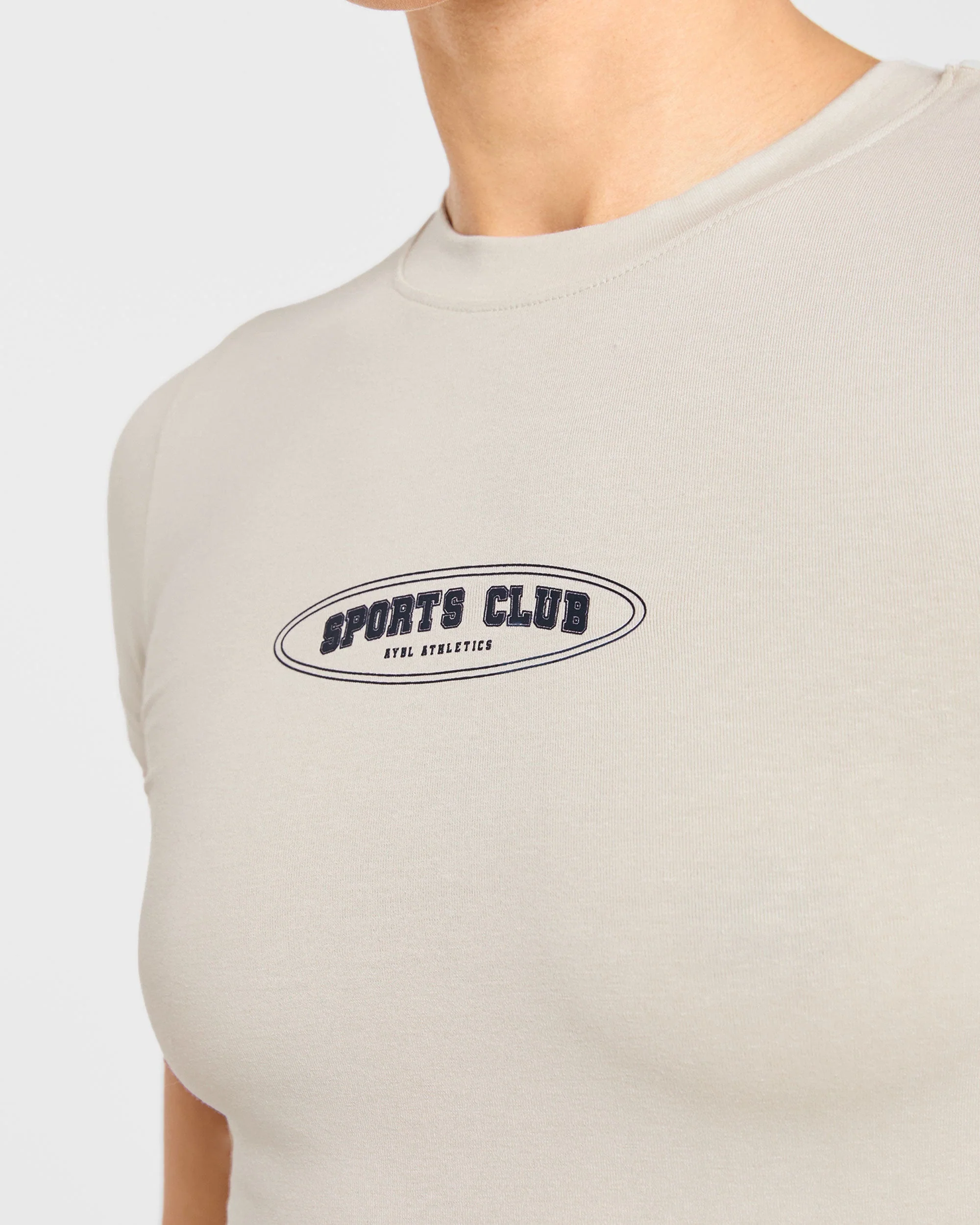 Sports Club Baby Tee - Beige/Navy - Image 6