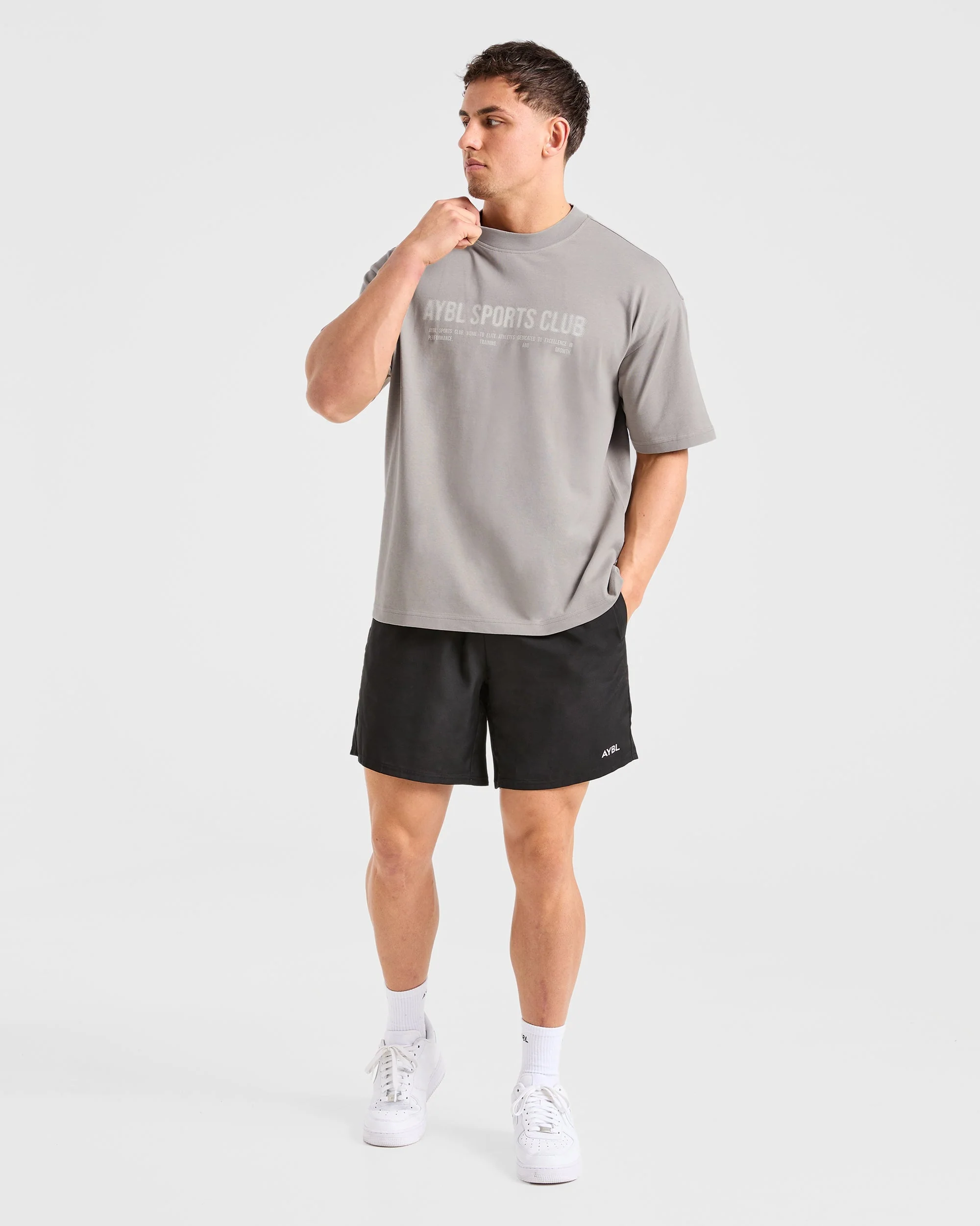 Sports Club Dot Oversized T Shirt - Cloud Grey - Image 3
