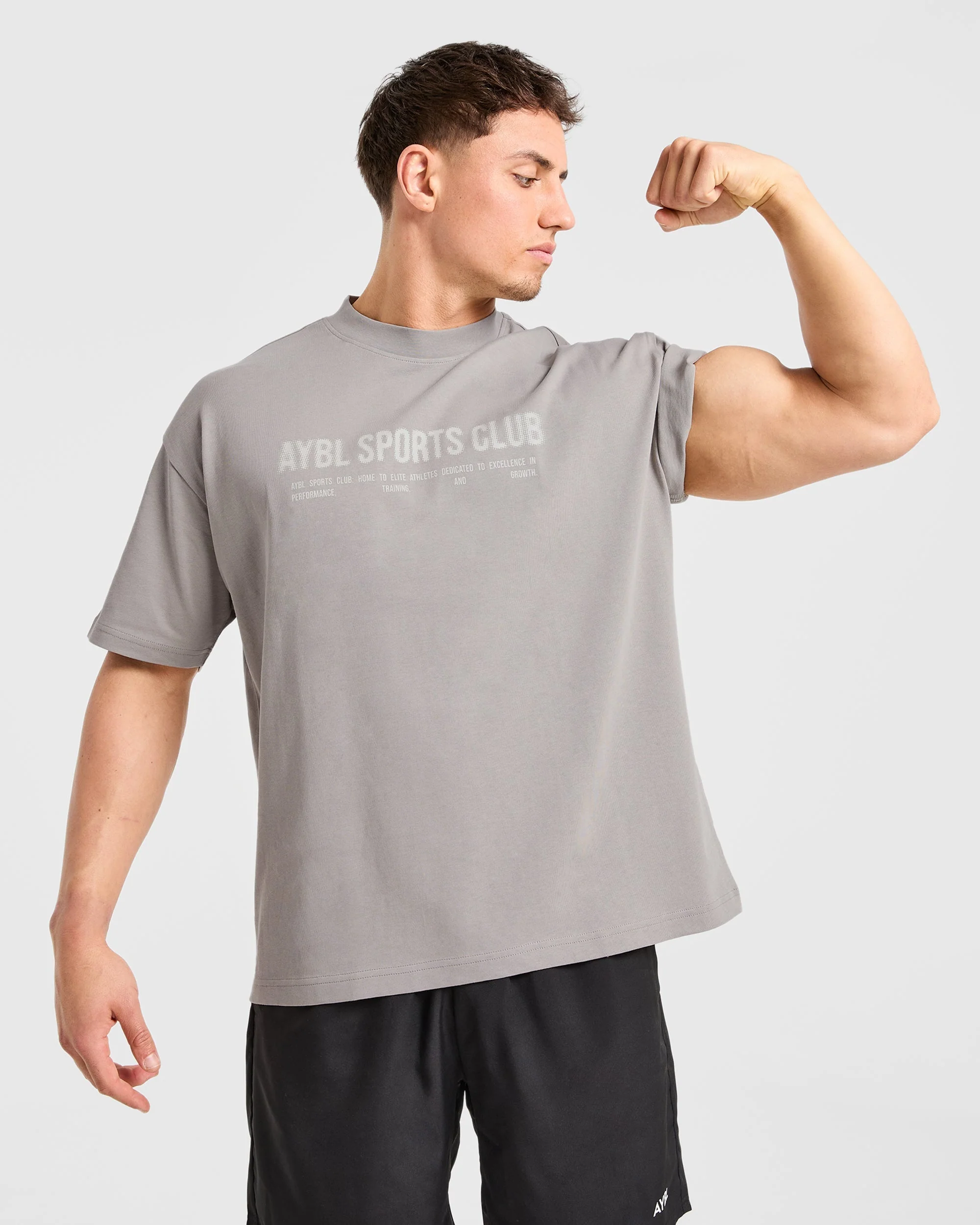 Sports Club Dot Oversized T Shirt - Cloud Grey - Image 7