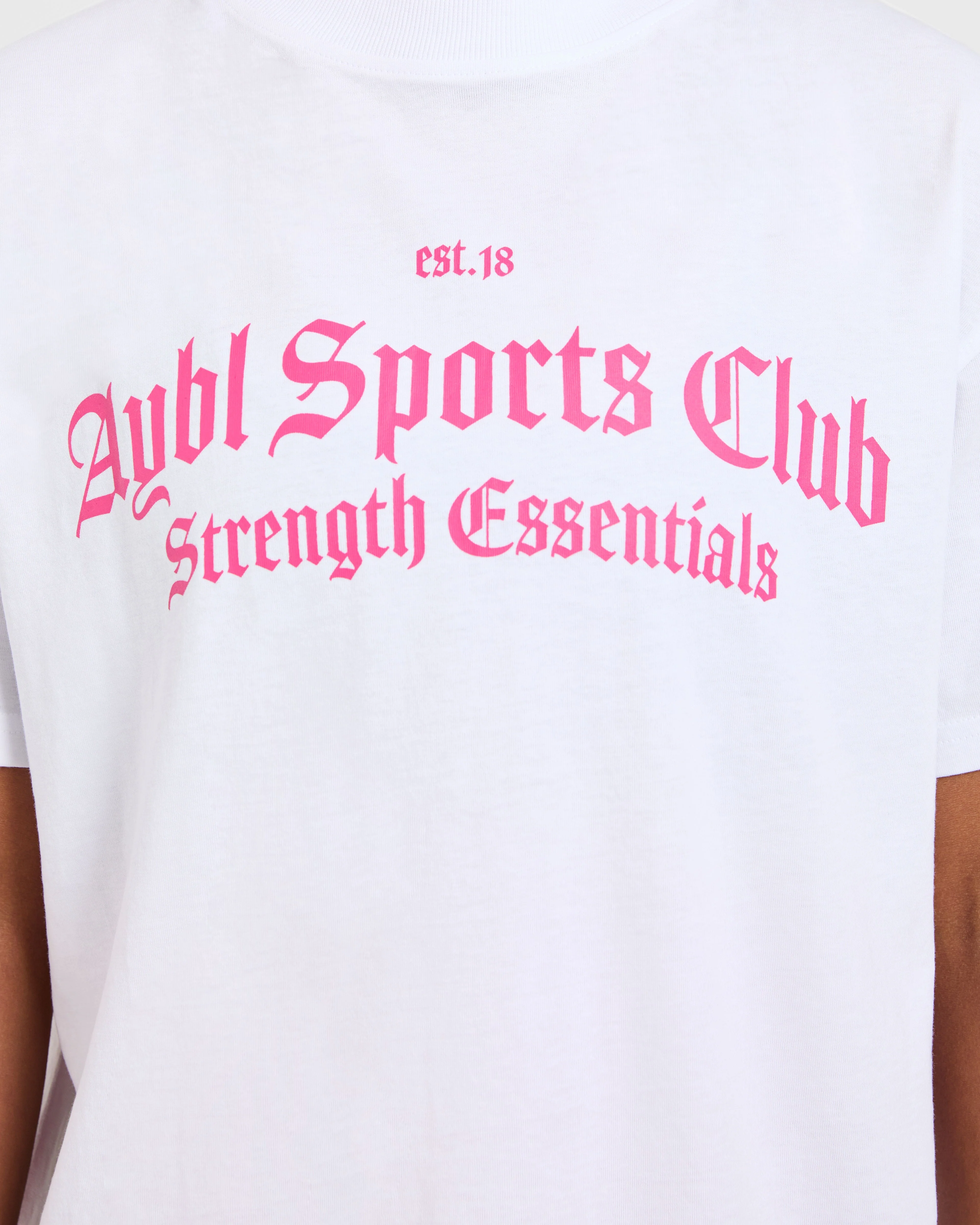 Sports Club Gothic Oversized T Shirt - White/Pink - Image 5