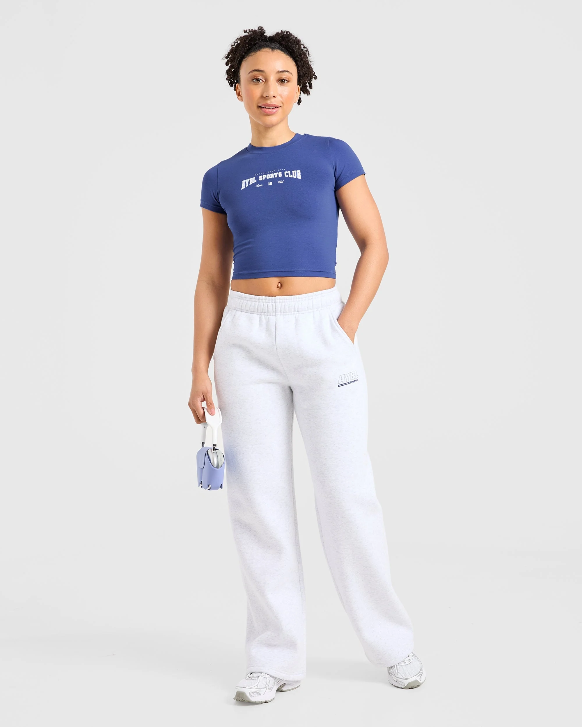 Sports Club Varsity Baby Tee - Cobalt - Image 7