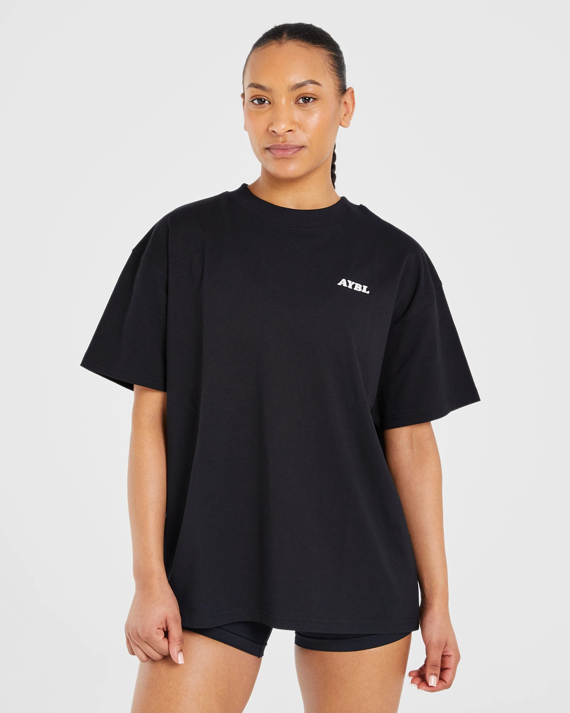 Sports Club Wavy Oversized T Shirt - Black - Image 2