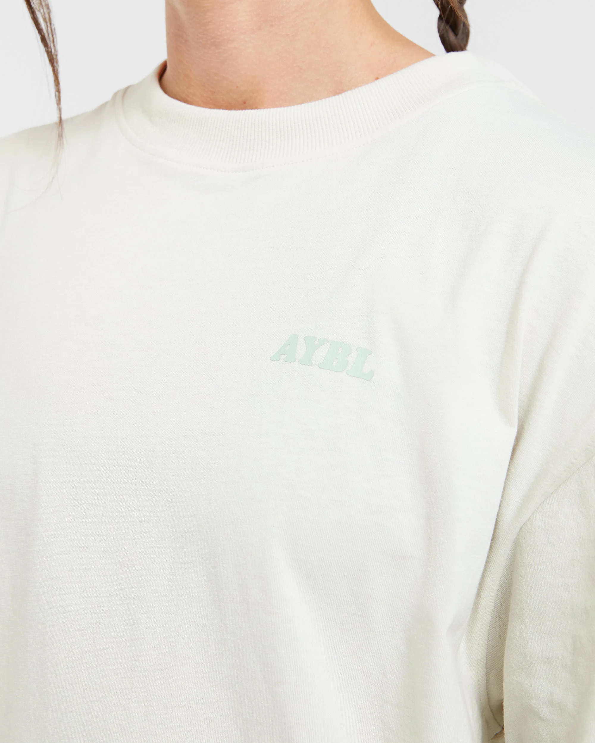 Sports Club Wavy Oversized T Shirt - Off White/Green - Image 5