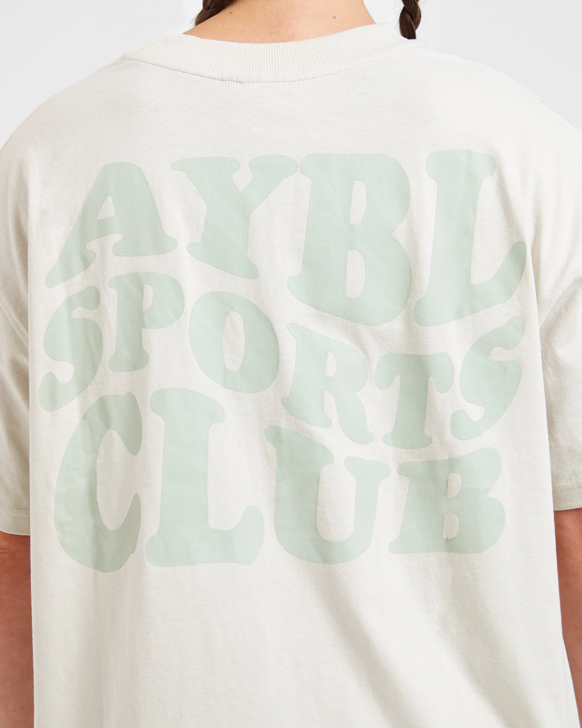 Sports Club Wavy Oversized T Shirt - Off White/Green - Image 6