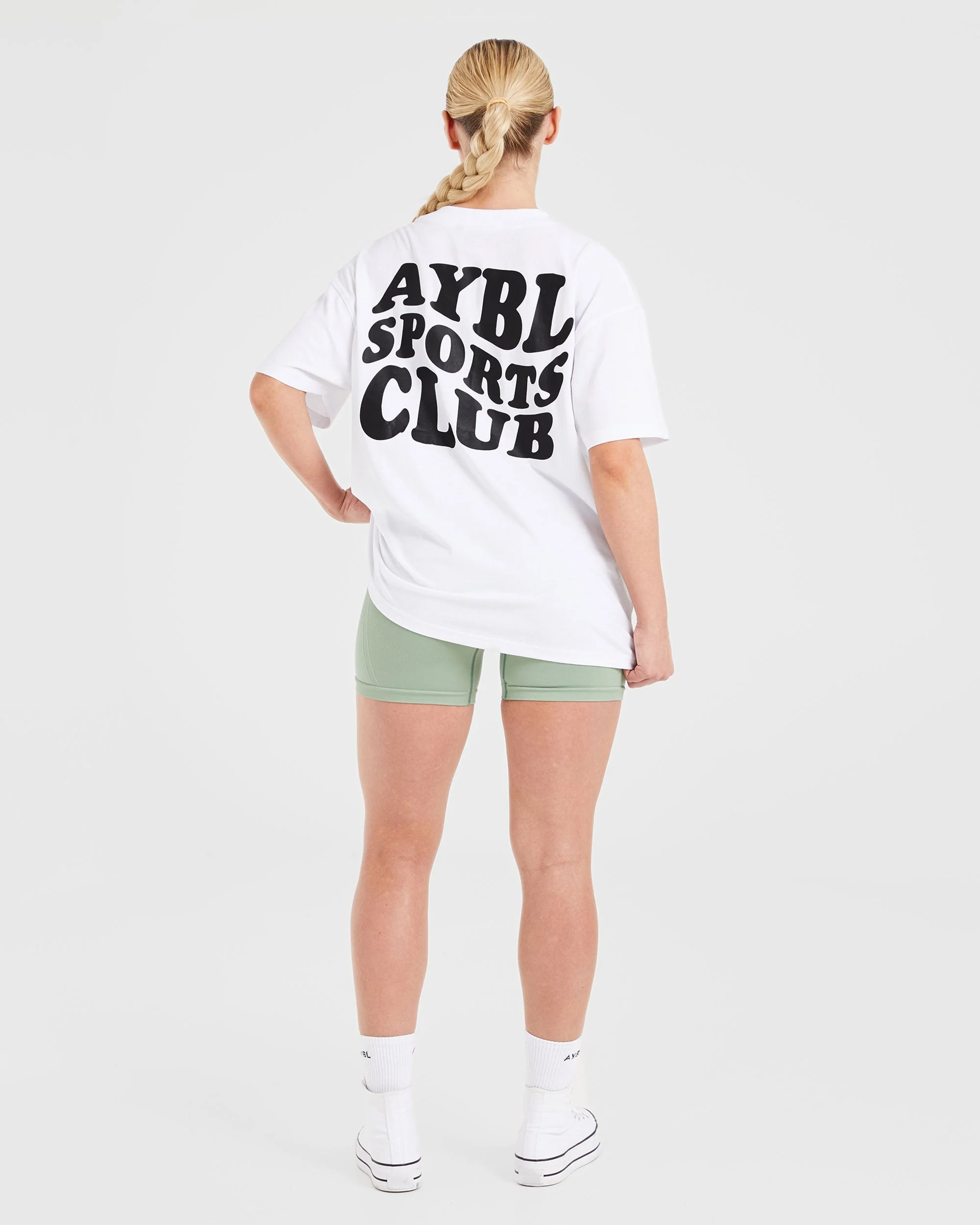 Sports Club Wavy Oversized T Shirt - White - Image 3