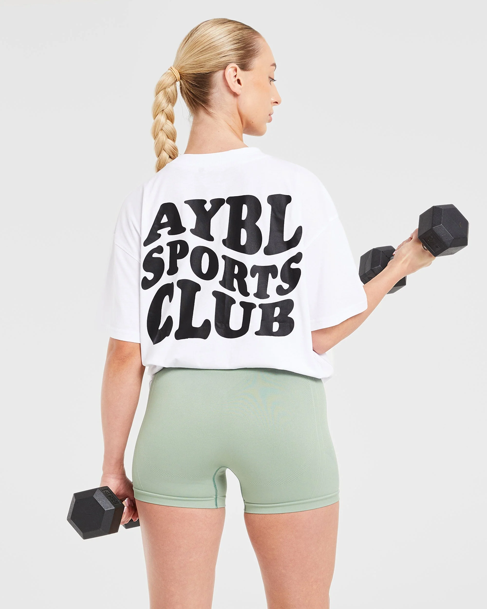 Sports Club Wavy Oversized T Shirt - White - Image 8