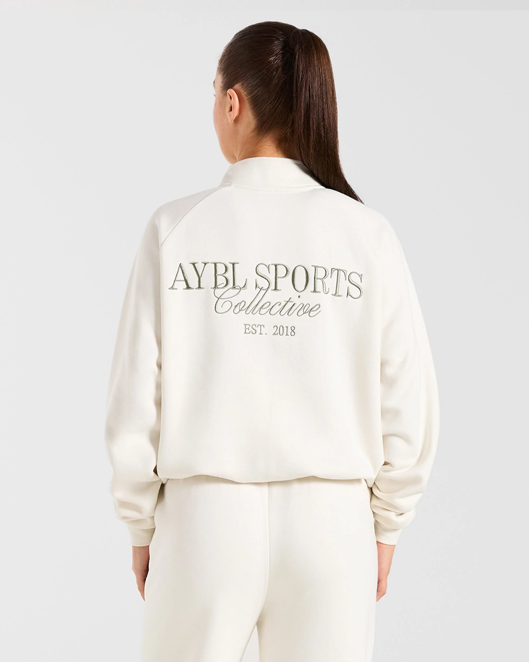 Sports Collective Oversized 1/4 Zip Pullover - Off White/Green