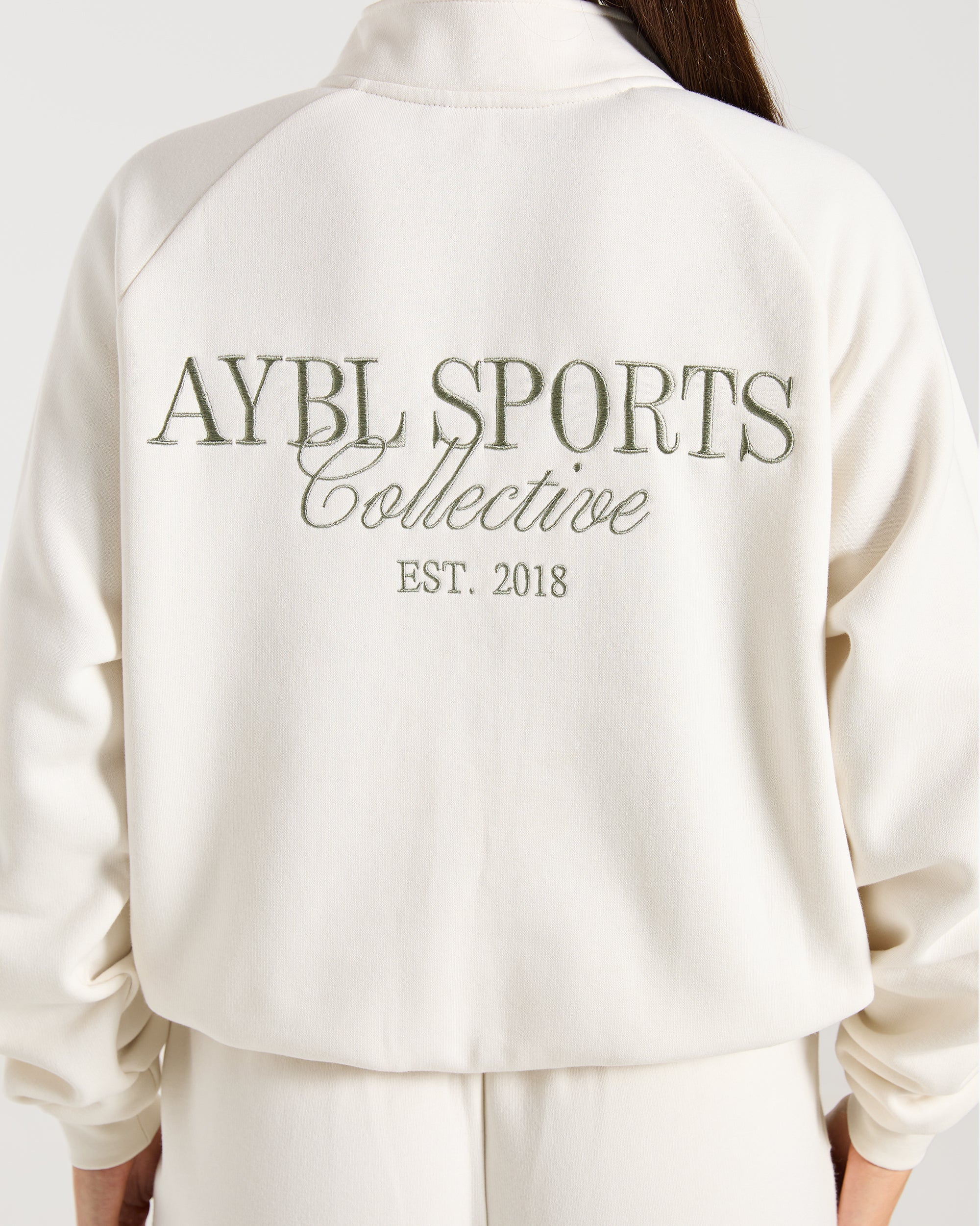 Sports Collective Oversized 1/4 Zip Pullover - Off White/Green - Image 6