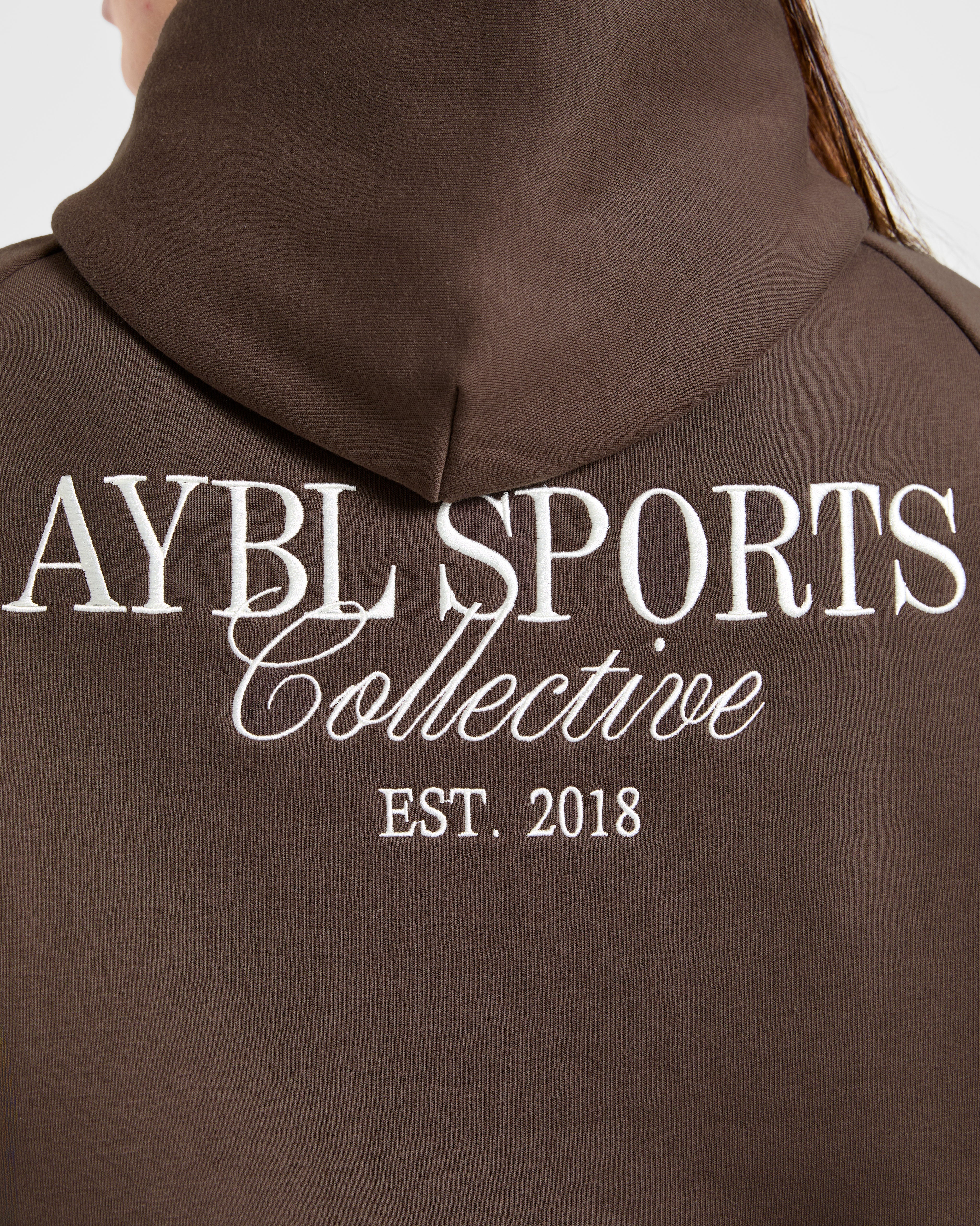 Sports Collective Oversized Hoodie - Brown - Image 6