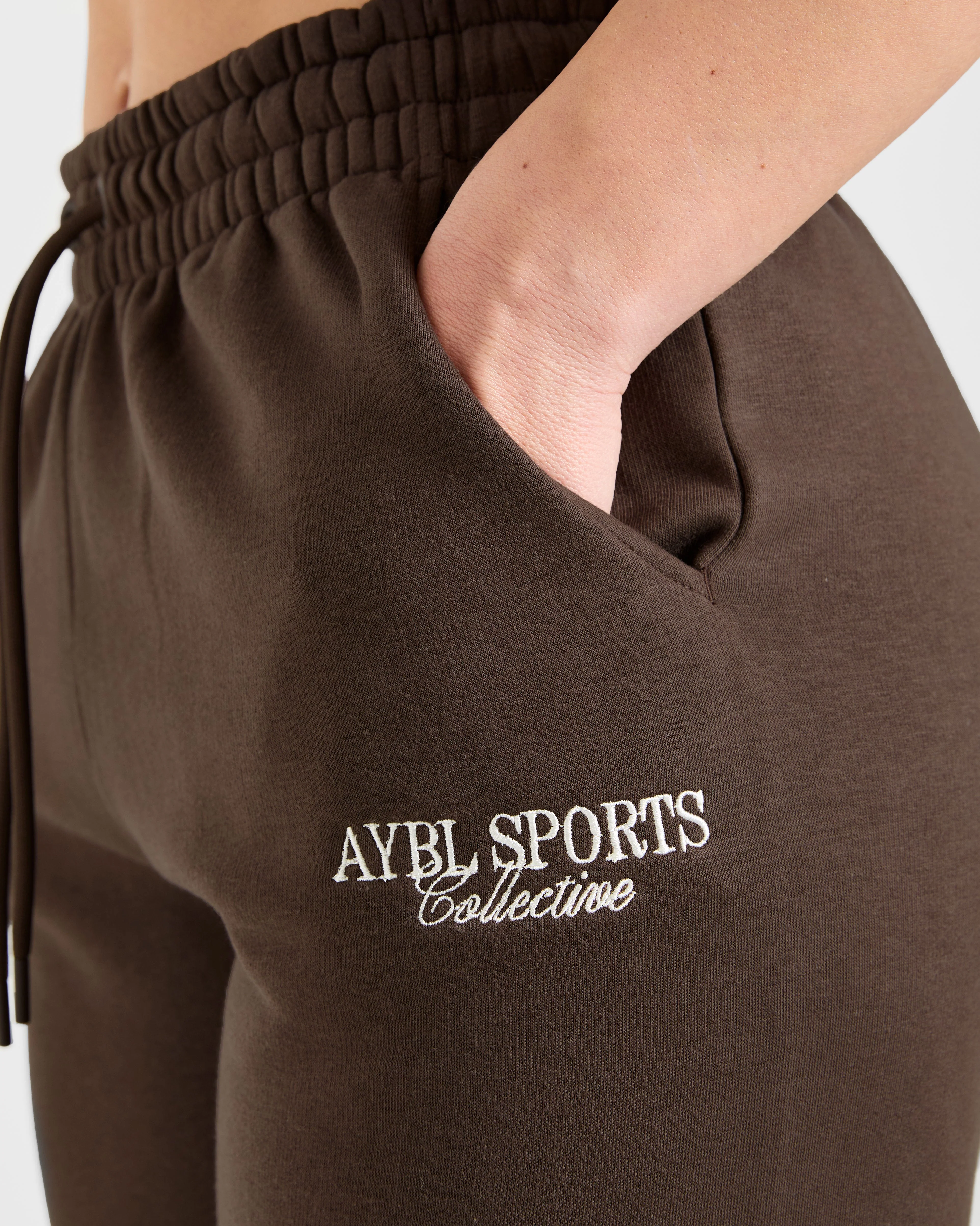 Sports Collective Oversized Straight Leg Joggers - Brown - Image 6