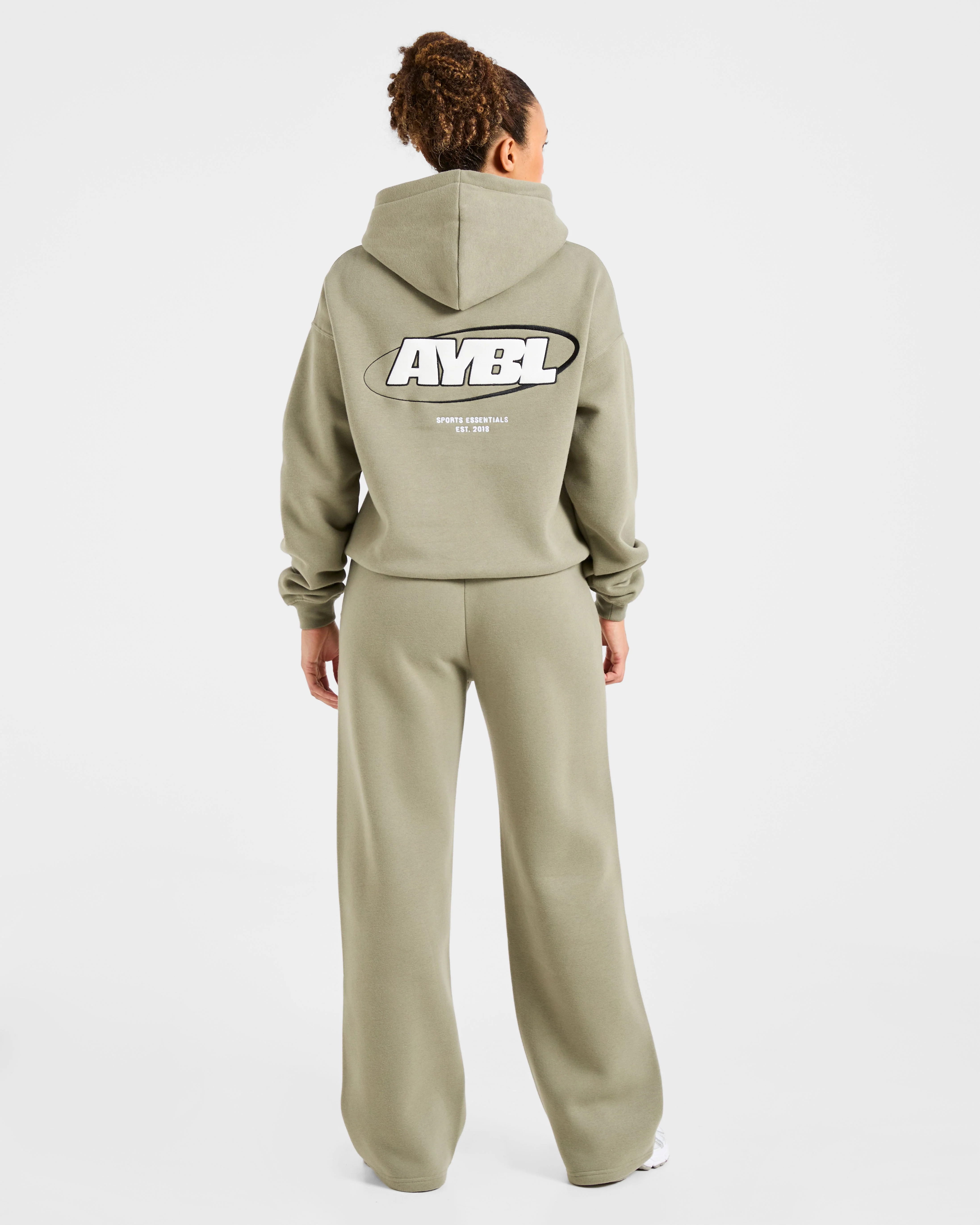 Sports Essentials Oversized Straight Leg Joggers - Muted Olive - Image 4