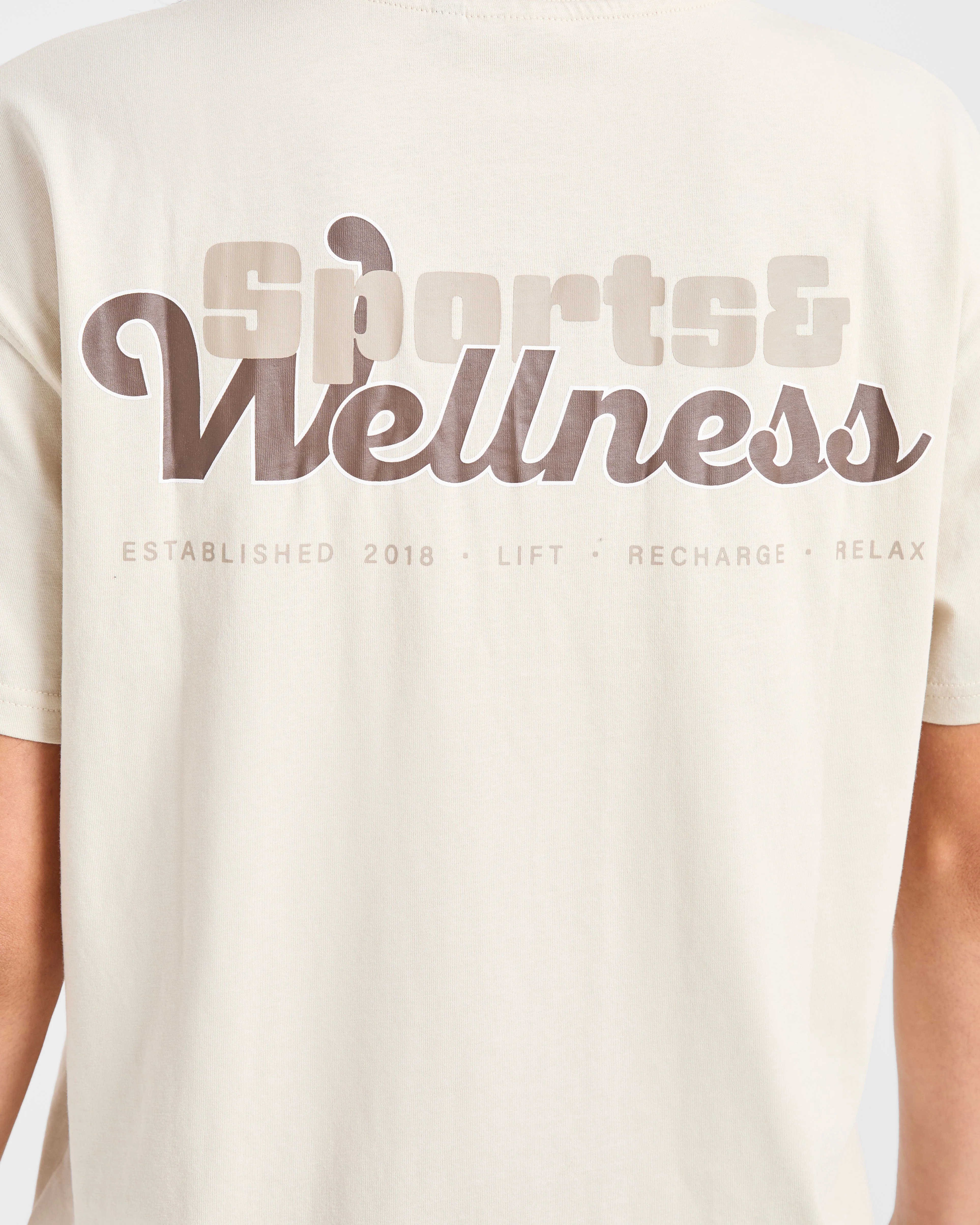 Sports Wellness Oversized T Shirt - Beige - Image 5