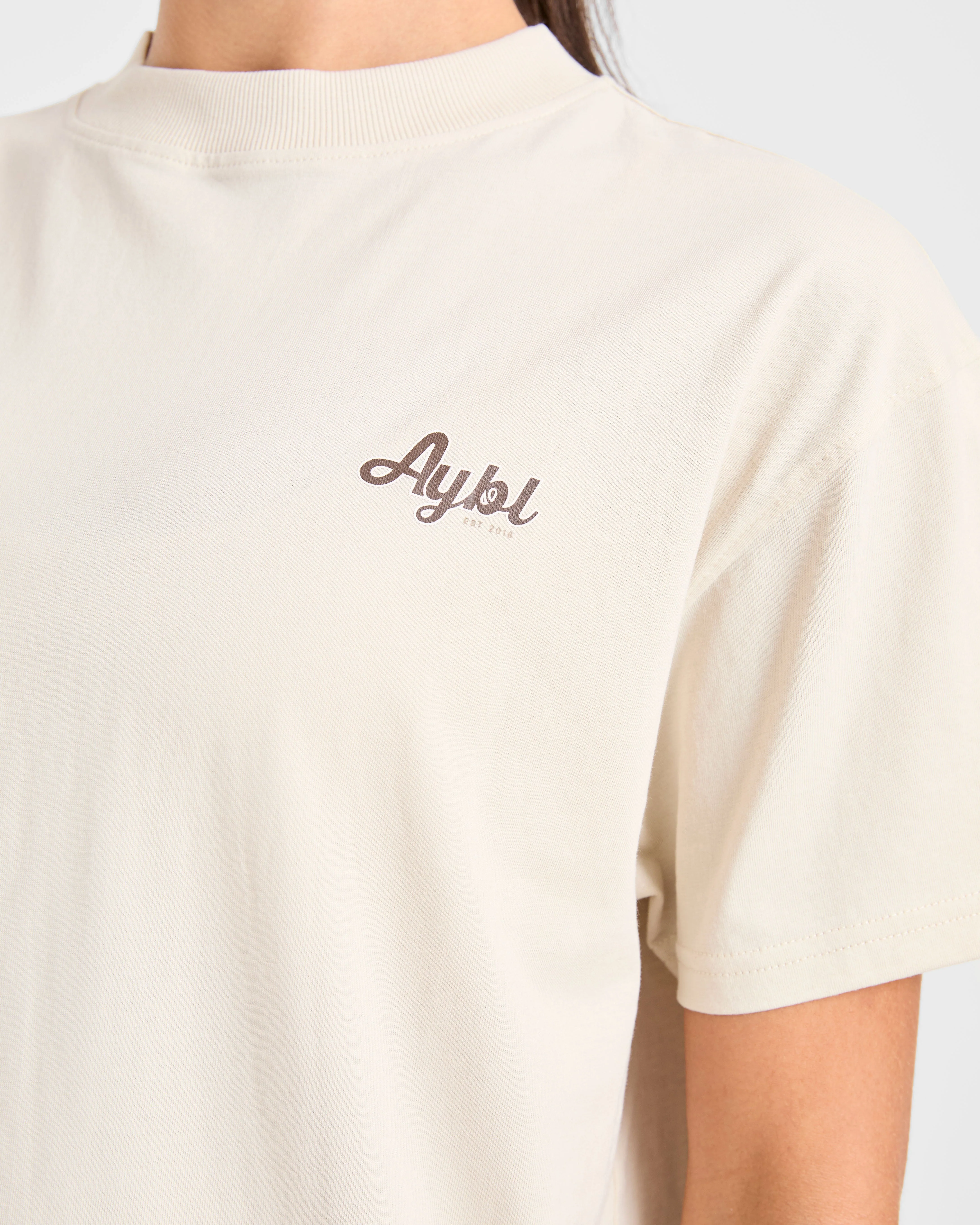 Sports Wellness Oversized T Shirt - Beige - Image 6