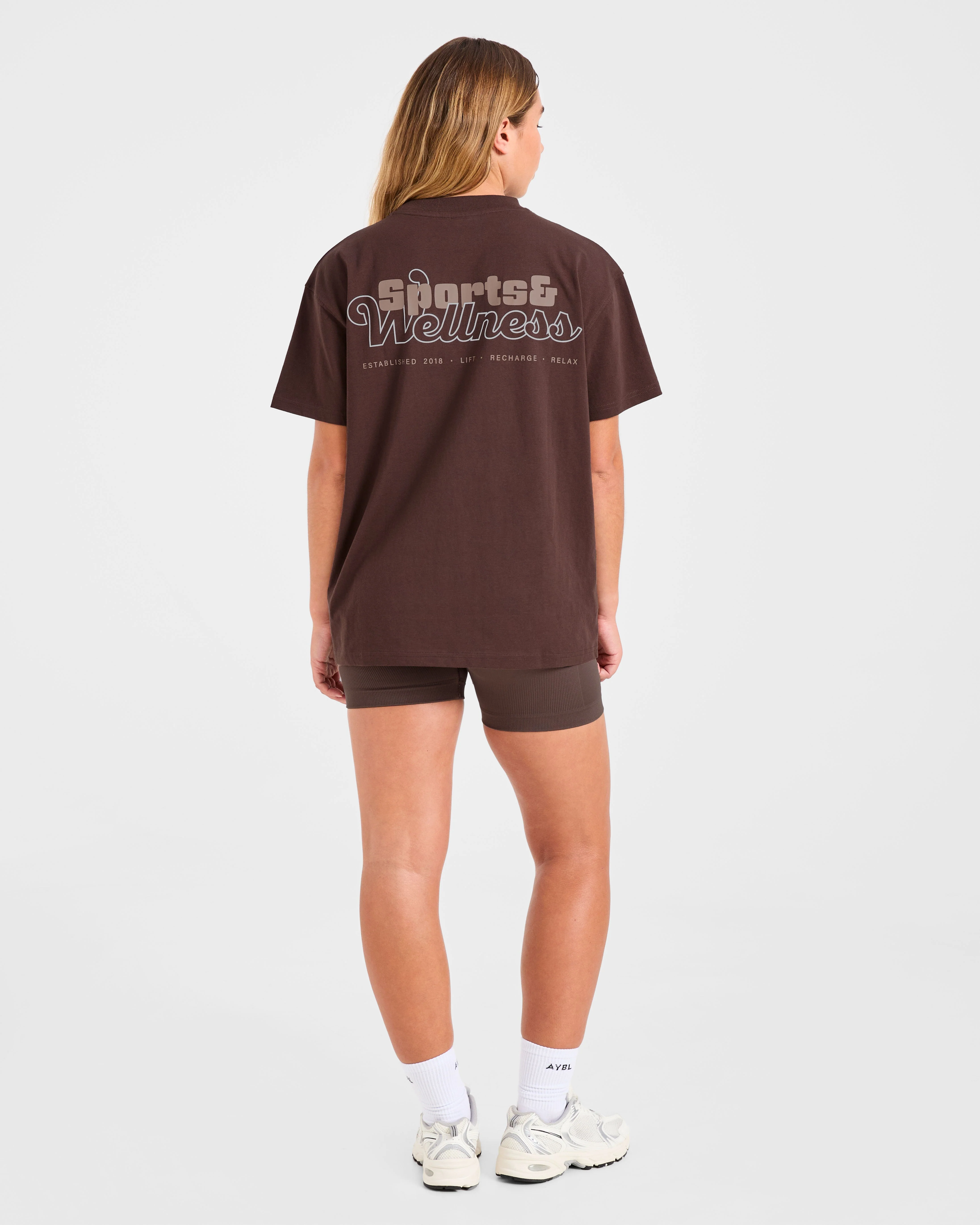 Sports Wellness Oversized T Shirt - Brown - Image 4