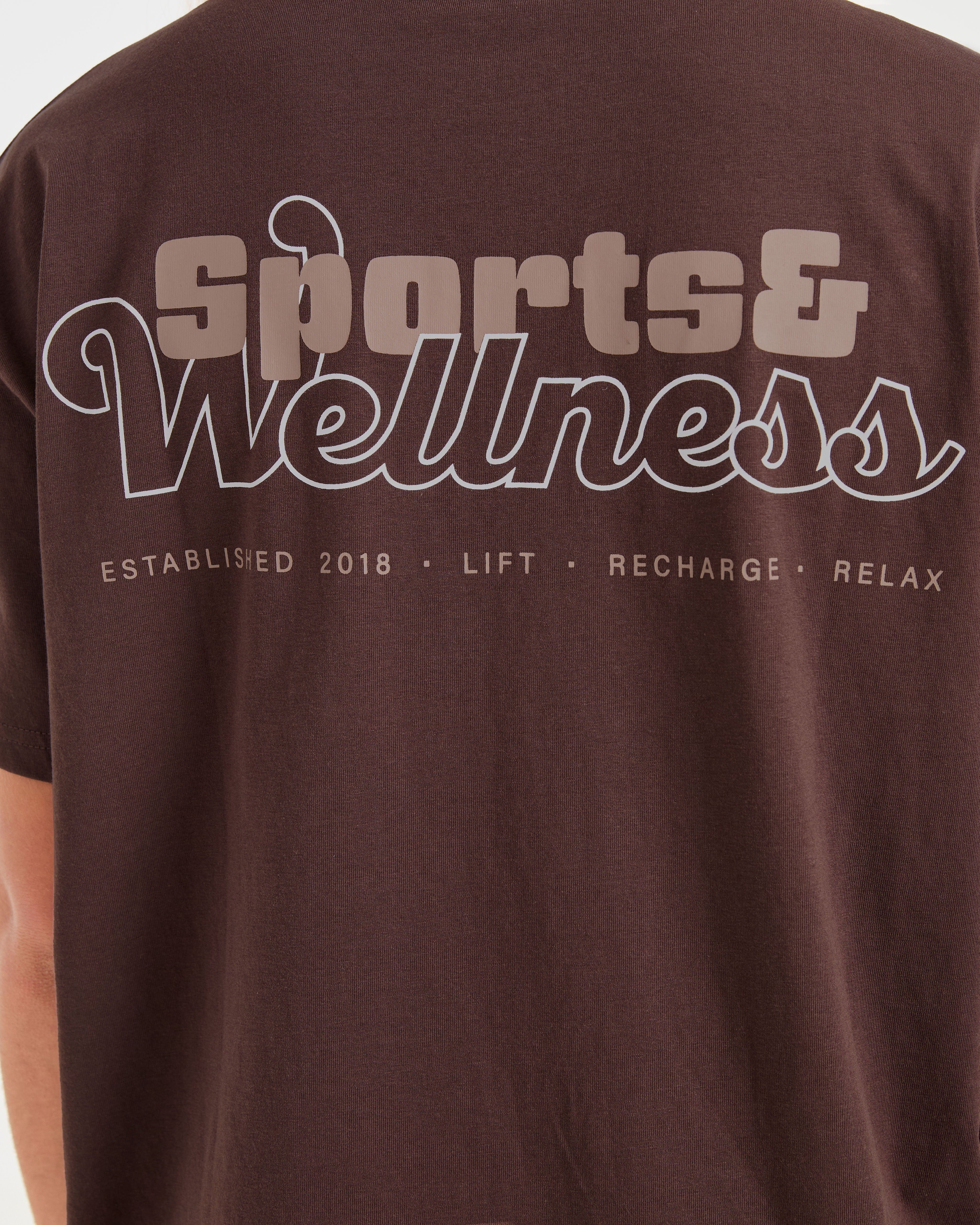 Sports Wellness Oversized T Shirt - Brown - Image 5