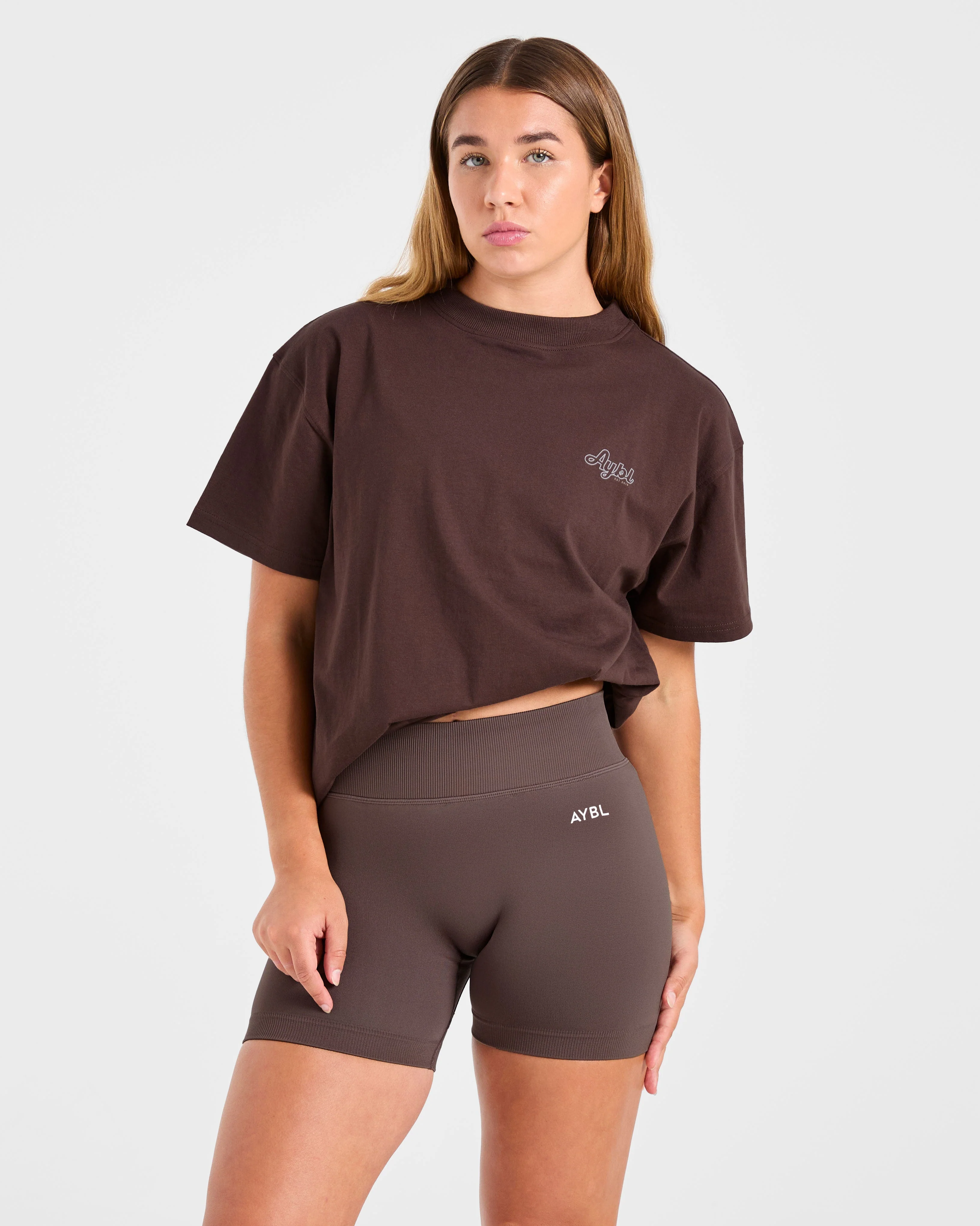 Sports Wellness Oversized T Shirt - Brown - Image 7