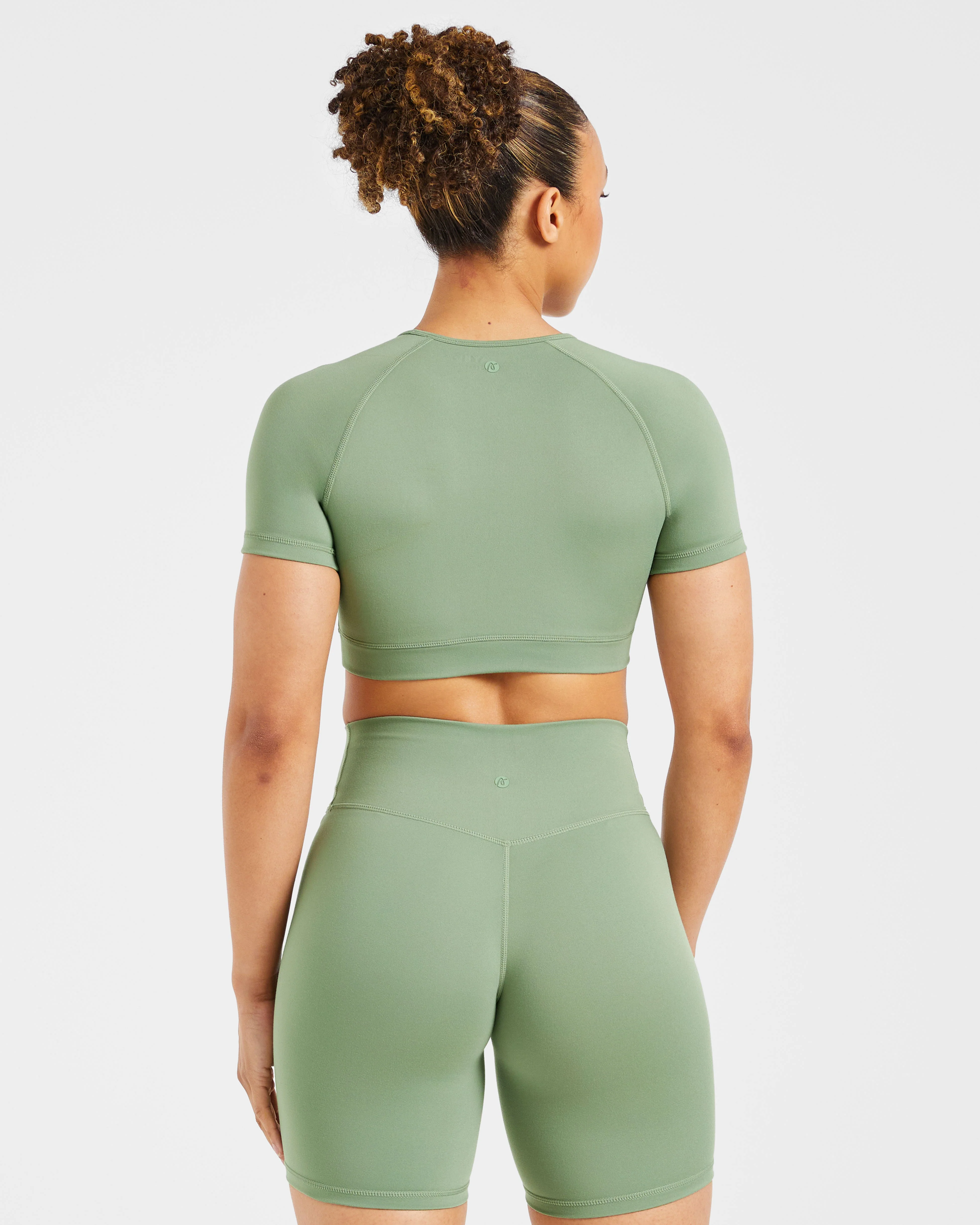 Staple Crop Top - Olive Green - Image 2