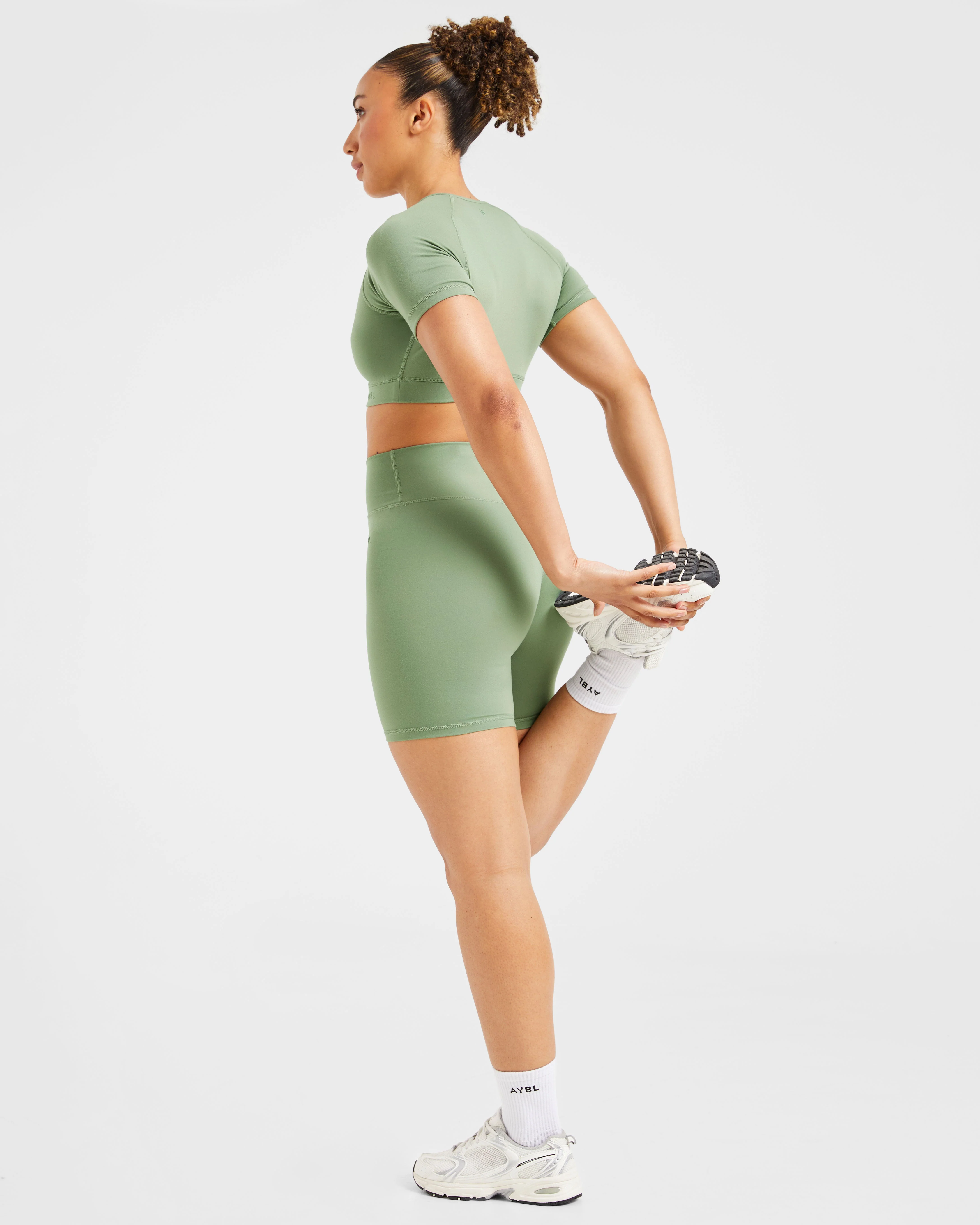 Staple Crop Top - Olive Green - Image 8