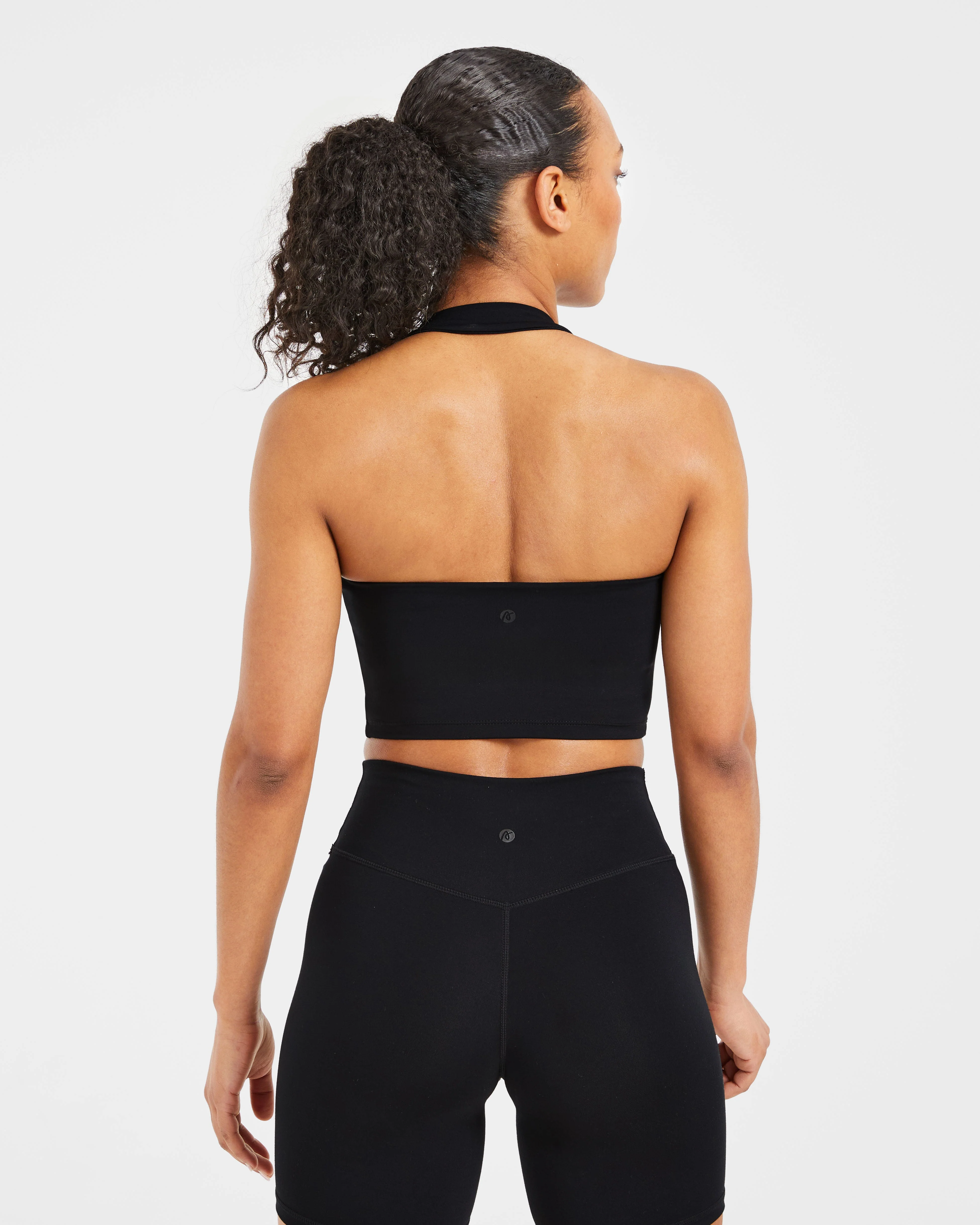 Staple Halterneck Crop Top - Black - Image 2