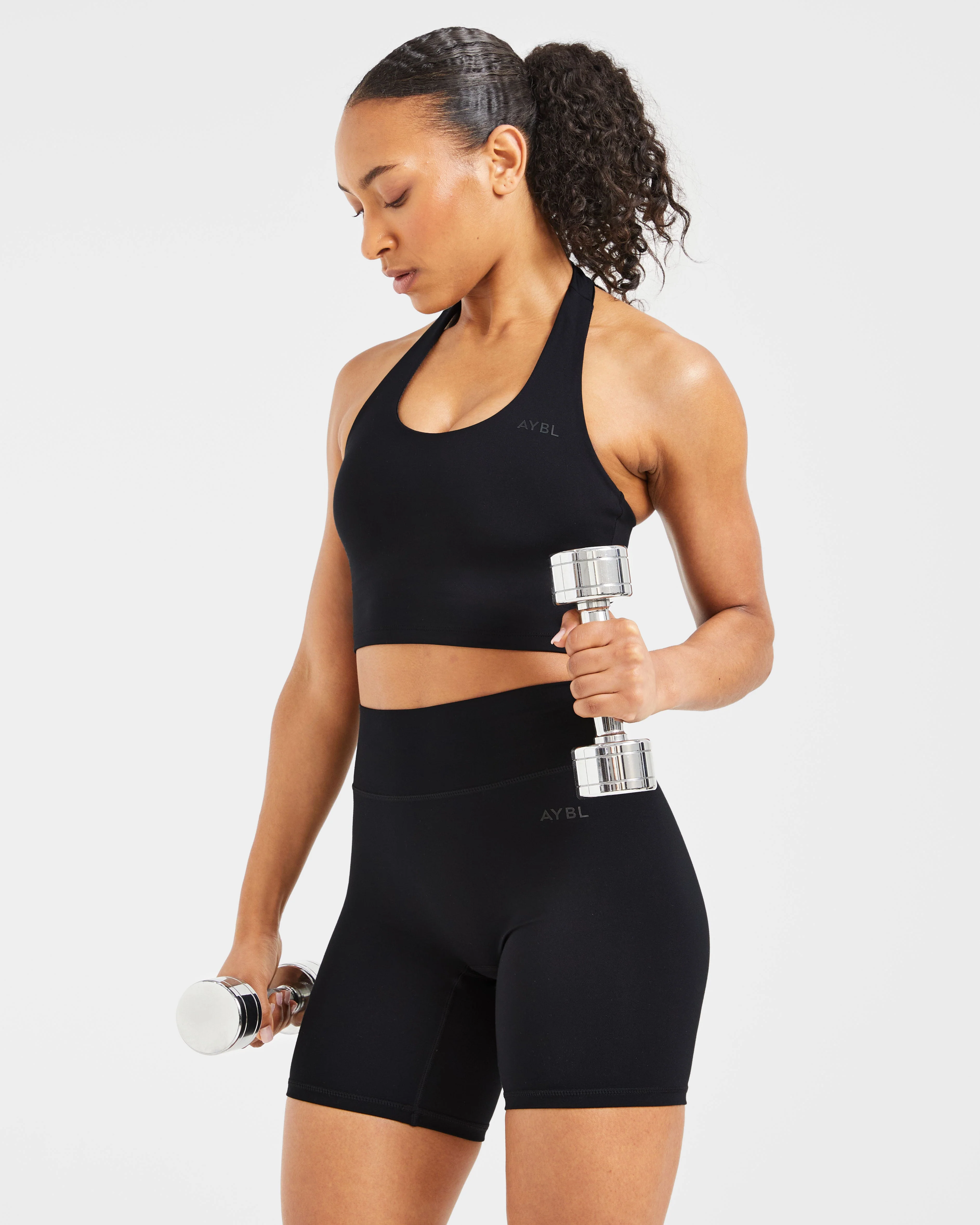 Staple Halterneck Crop Top - Black - Image 7