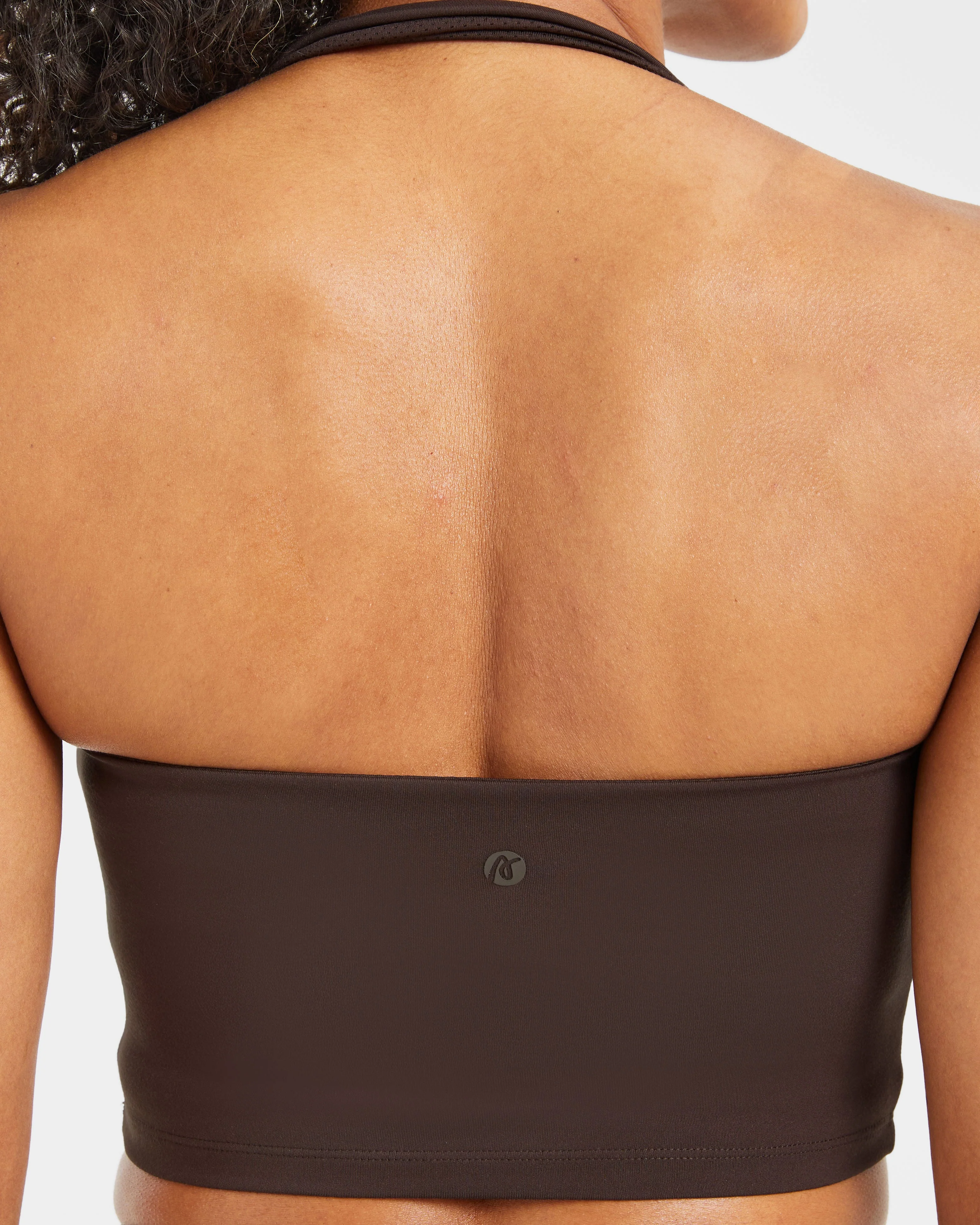 Staple Halterneck Crop Top - Coffee Brown - Image 6
