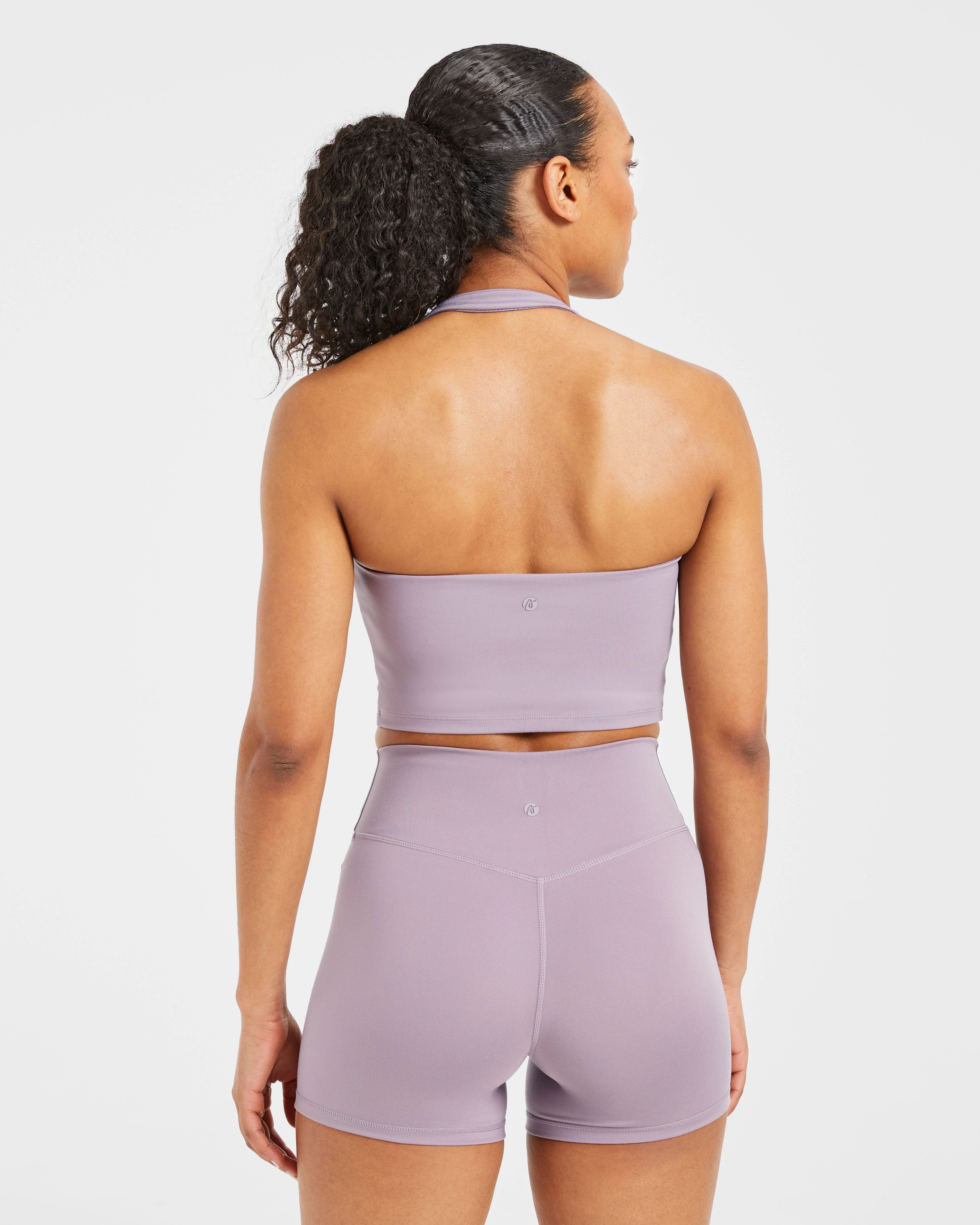 Staple Halterneck Crop Top - Mauve Purple - Image 2