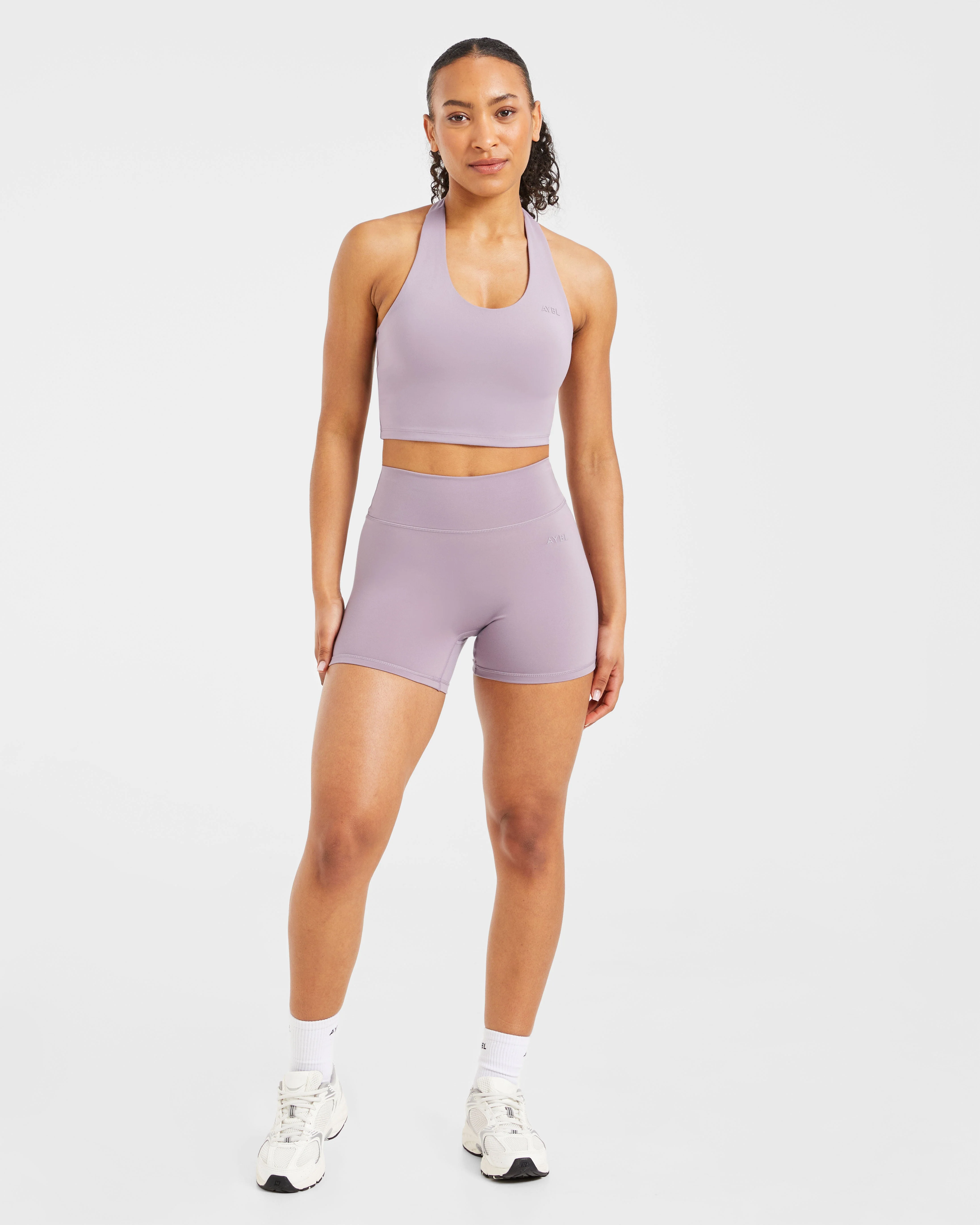 Staple Halterneck Crop Top - Mauve Purple - Image 3