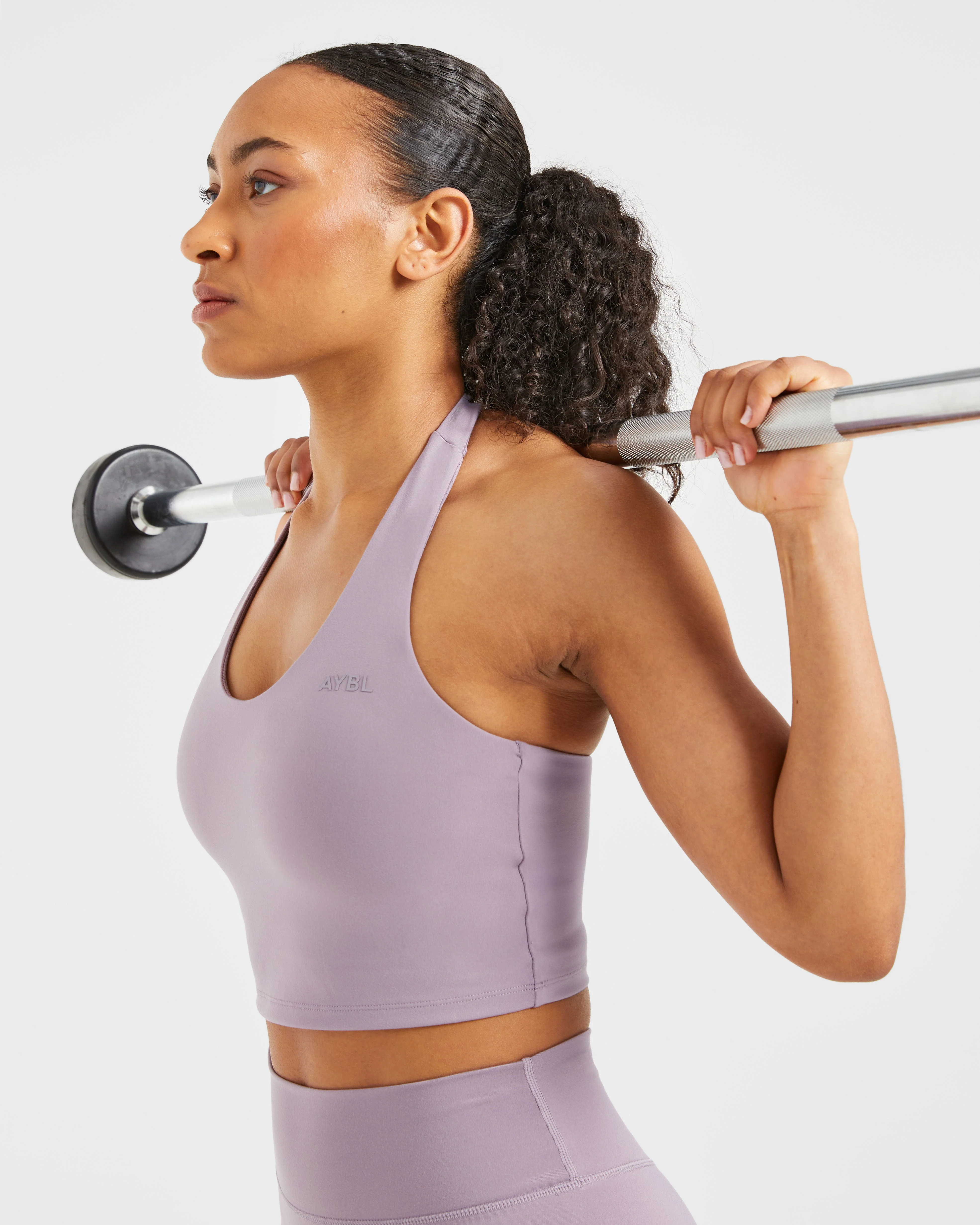 Staple Halterneck Crop Top - Mauve Purple - Image 8