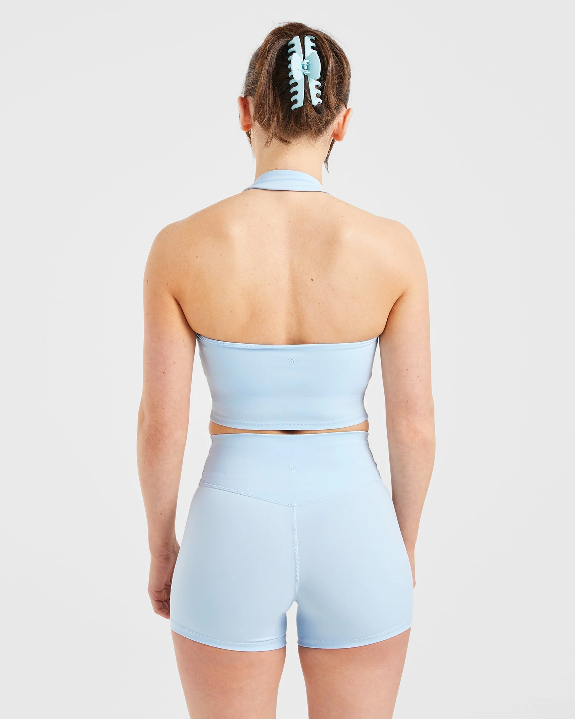 Staple Halterneck Crop Top - Pastel Blue - Image 2