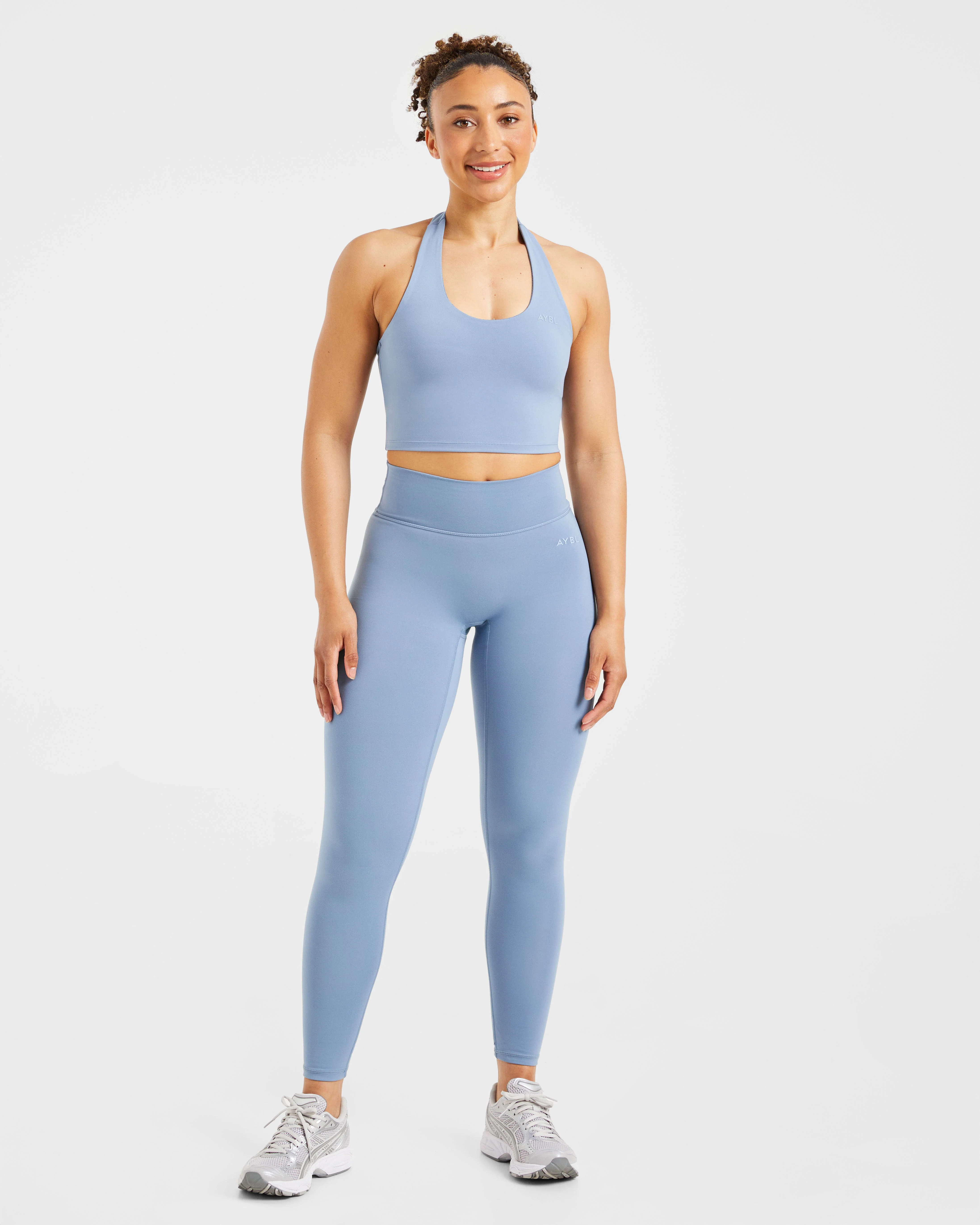 Staple Halterneck Crop Top - Slate Blue - Image 3