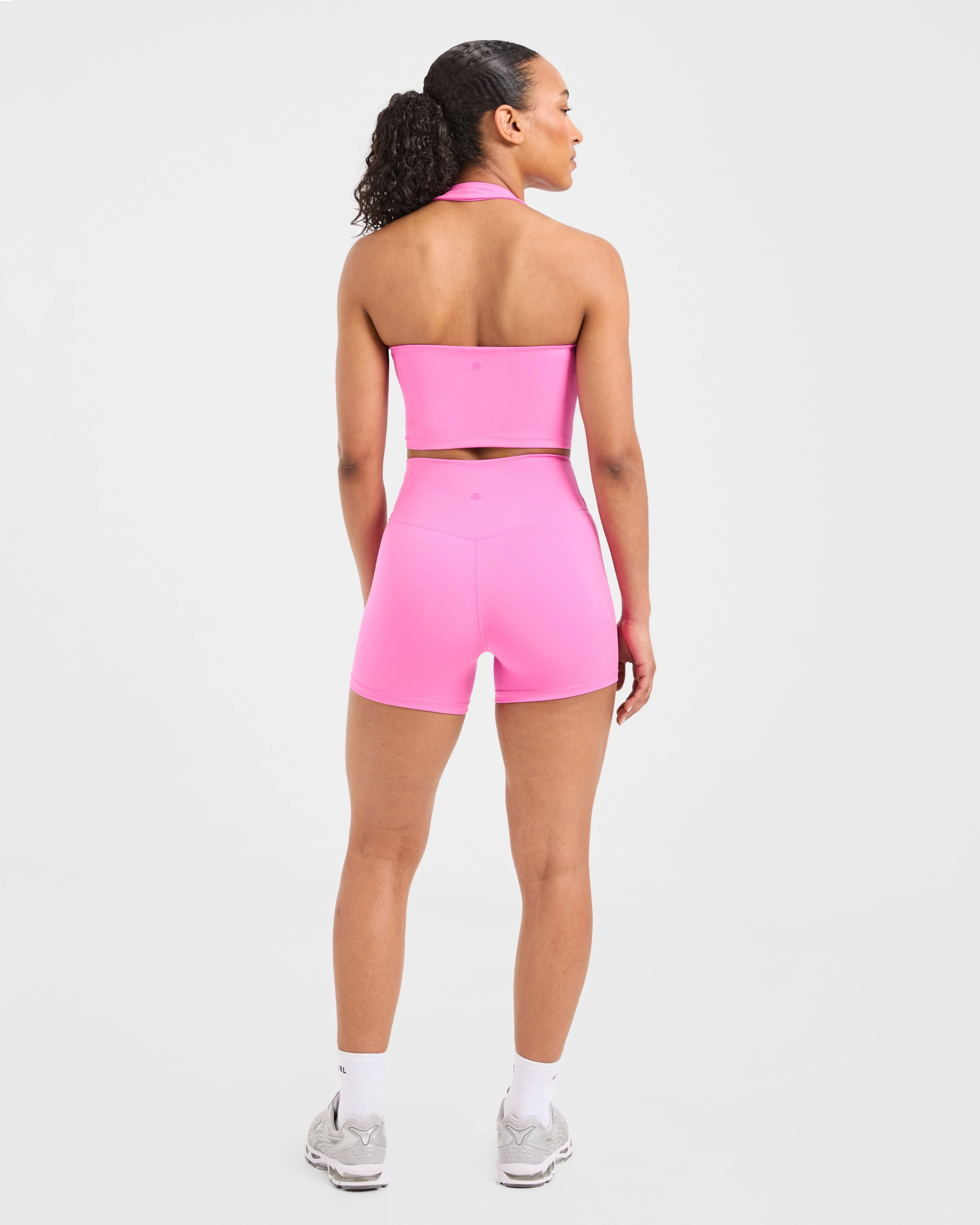 Staple Halterneck Crop Top - Summer Pink - Image 4