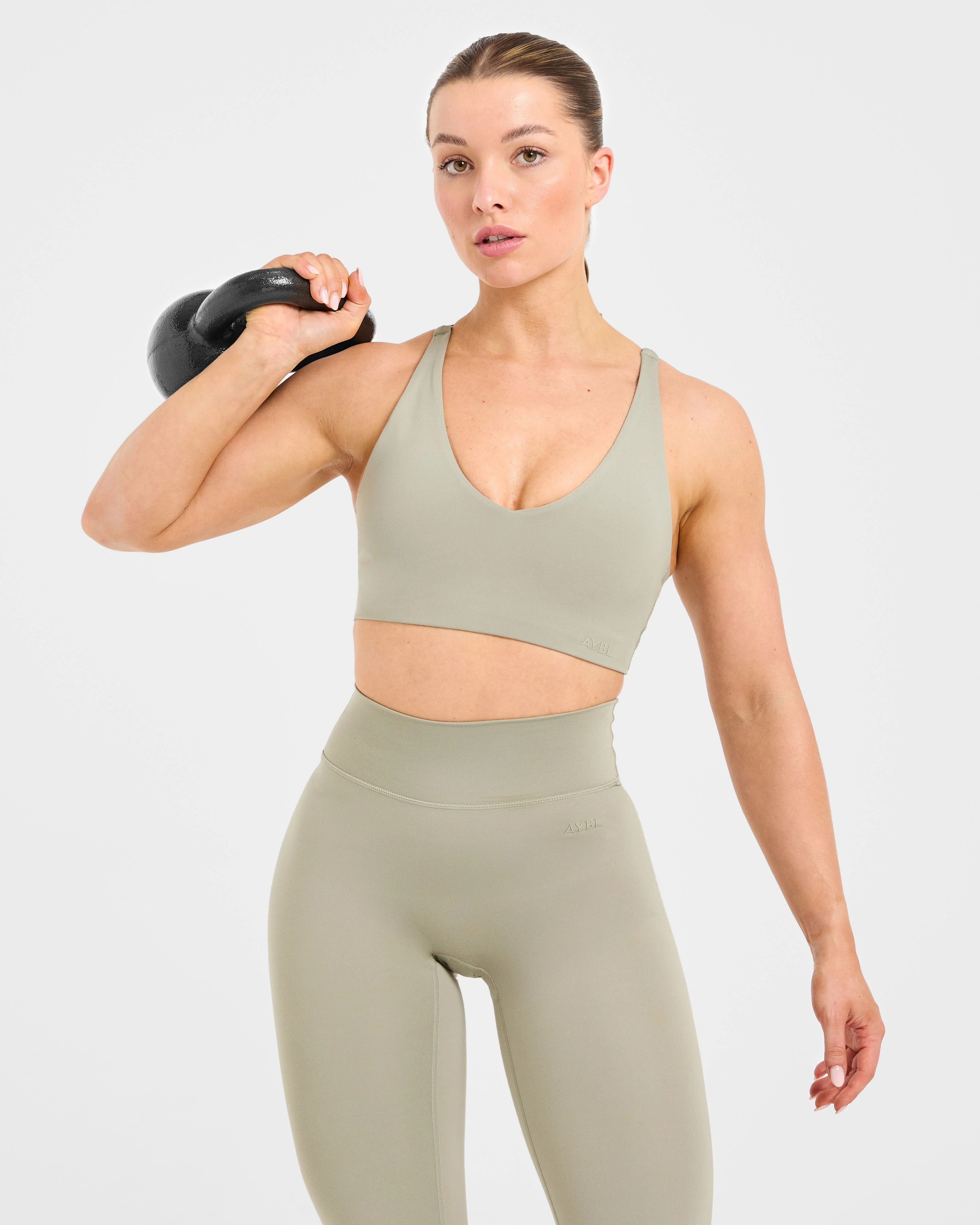 Staple Sports Bra - Washed Olive - Image 8
