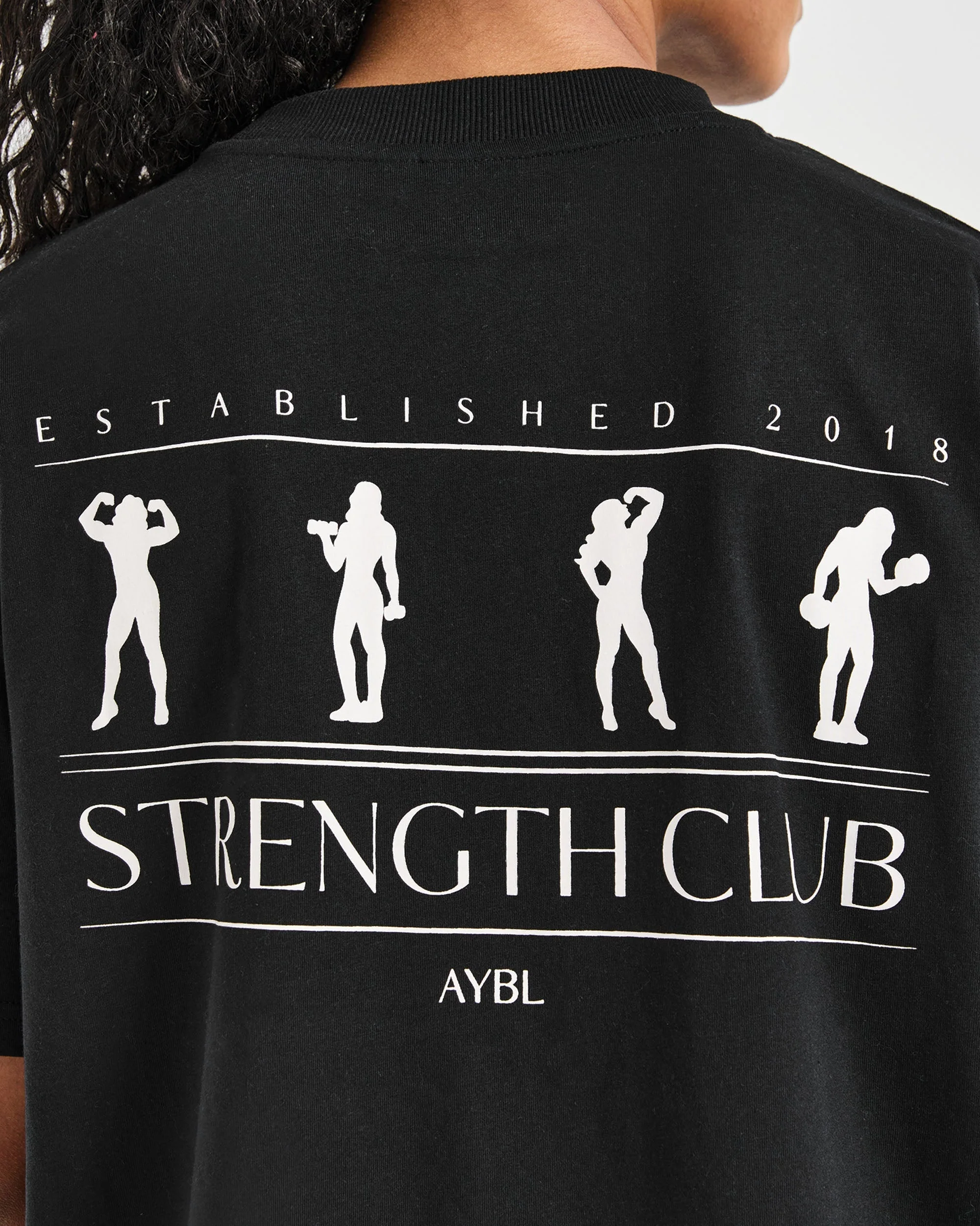 Strength Club Oversized T Shirt - Black - Image 5