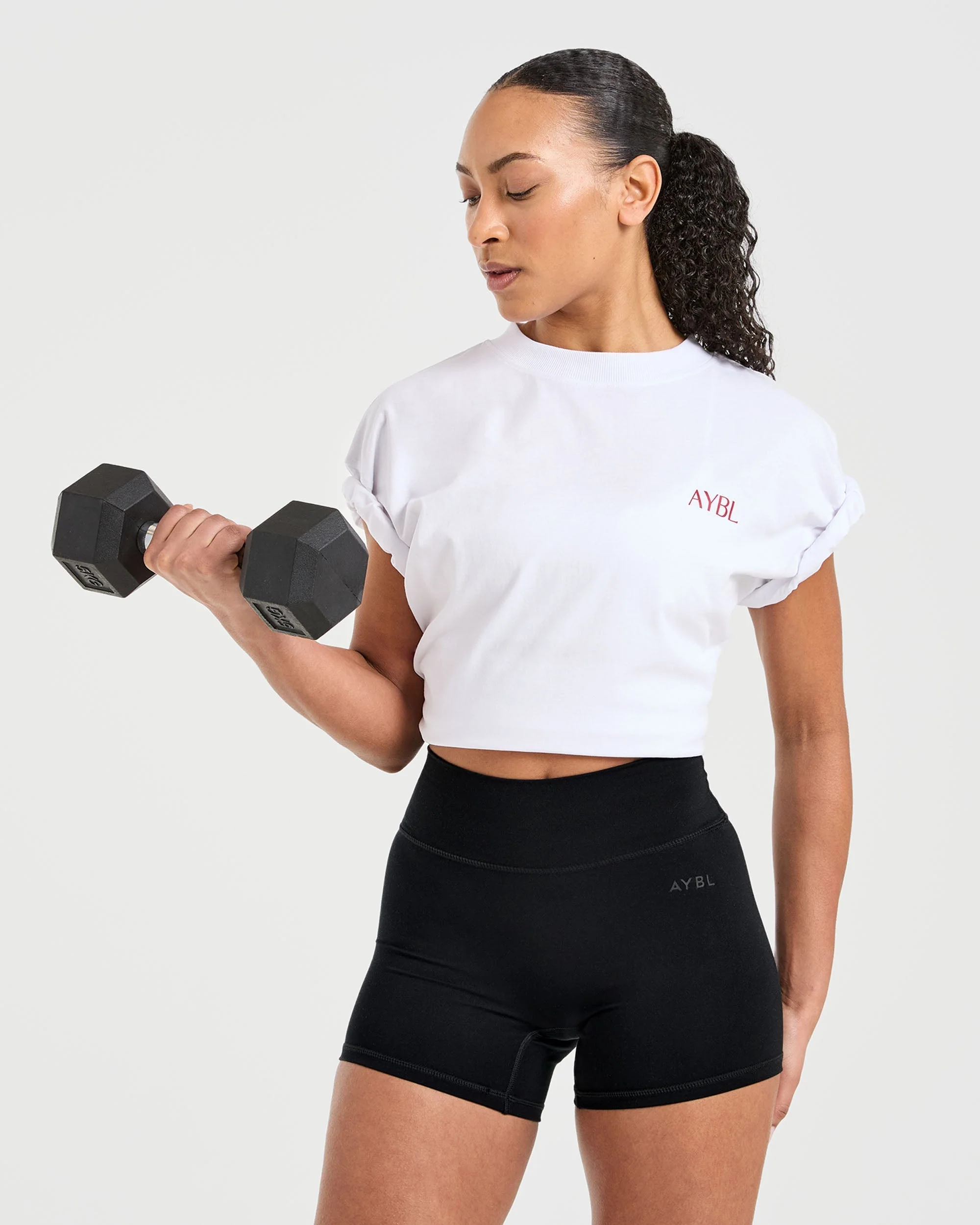 Strength Club Oversized T Shirt - White/Red - Image 8