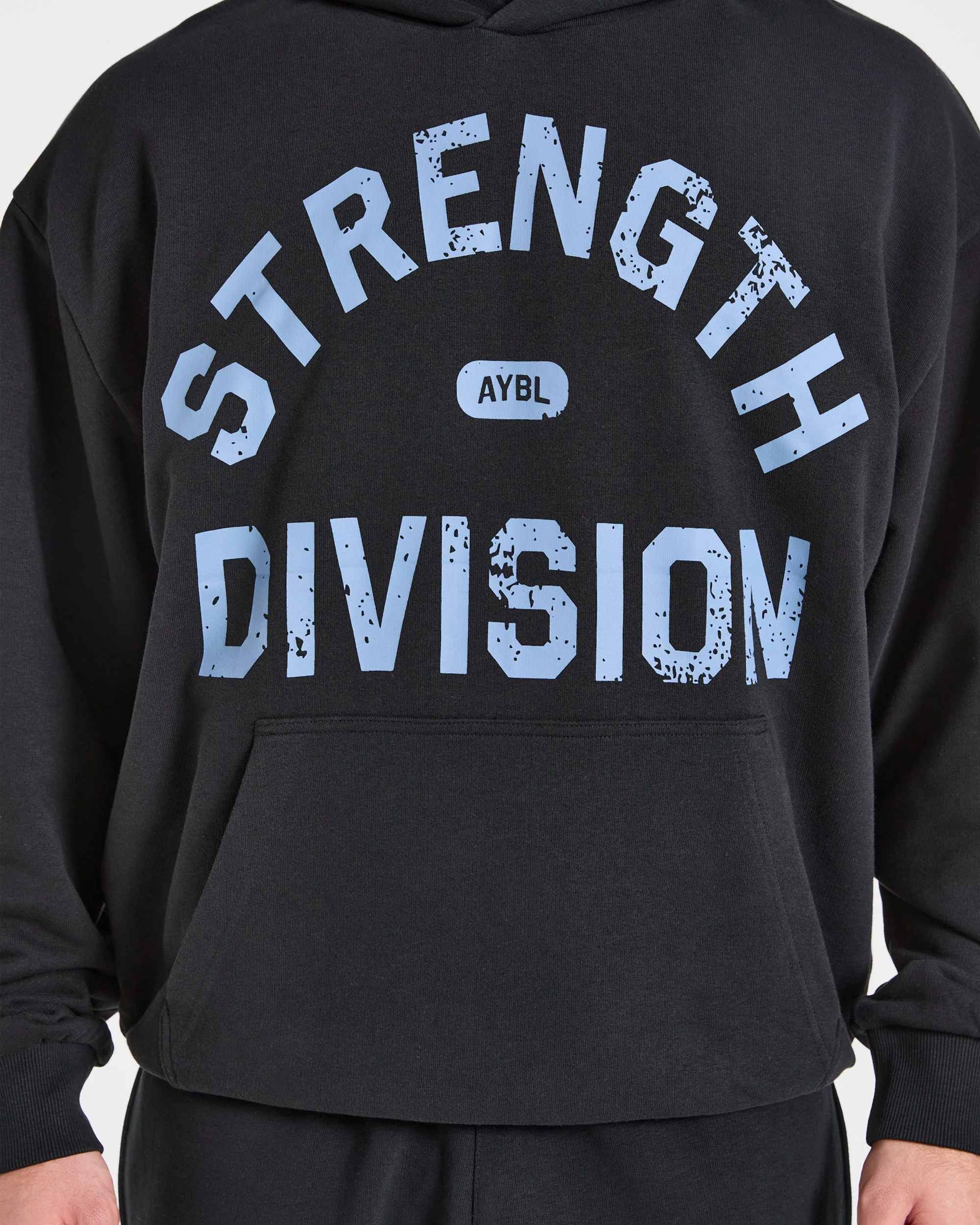 Strength Division Oversized Hoodie - Black/Blue - Image 5