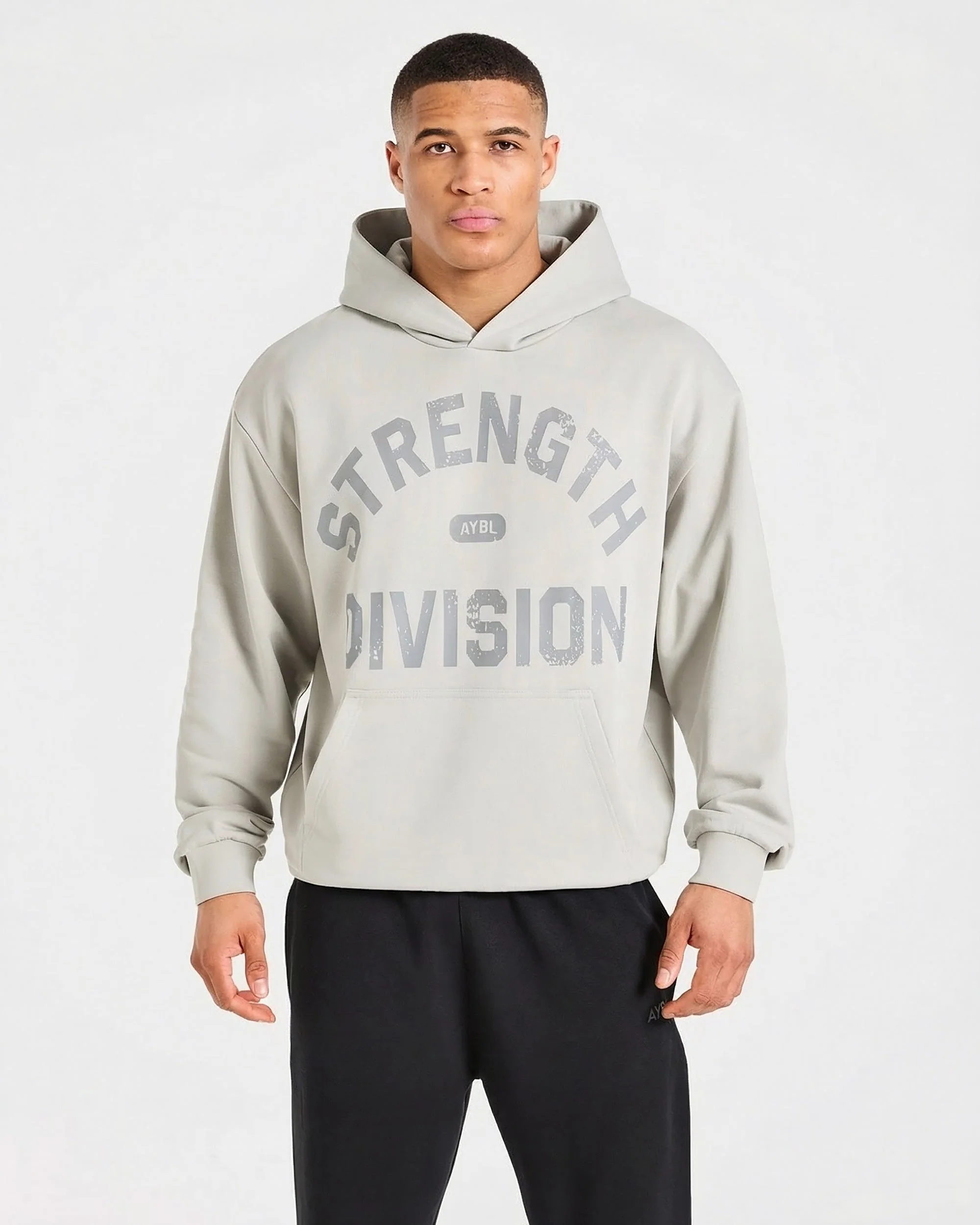 Strength Division Oversized Hoodie - Iced Grey