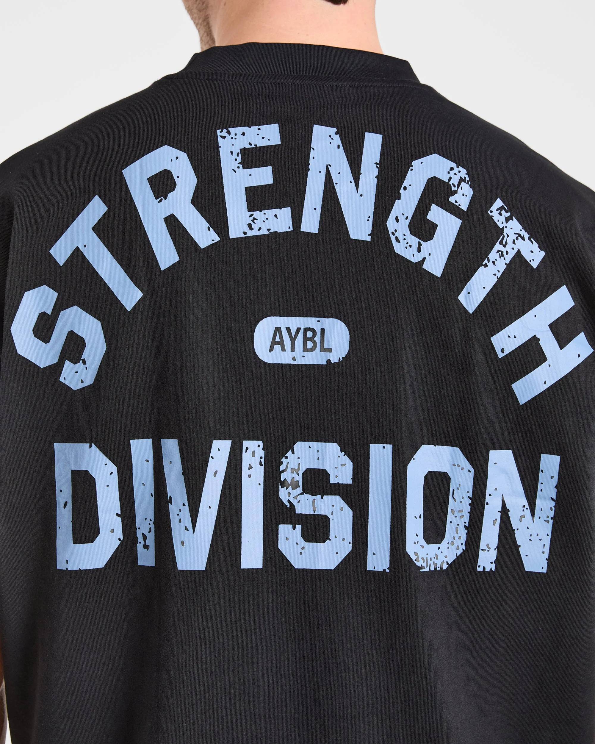Strength Division Oversized T Shirt - Black/Blue - Image 5